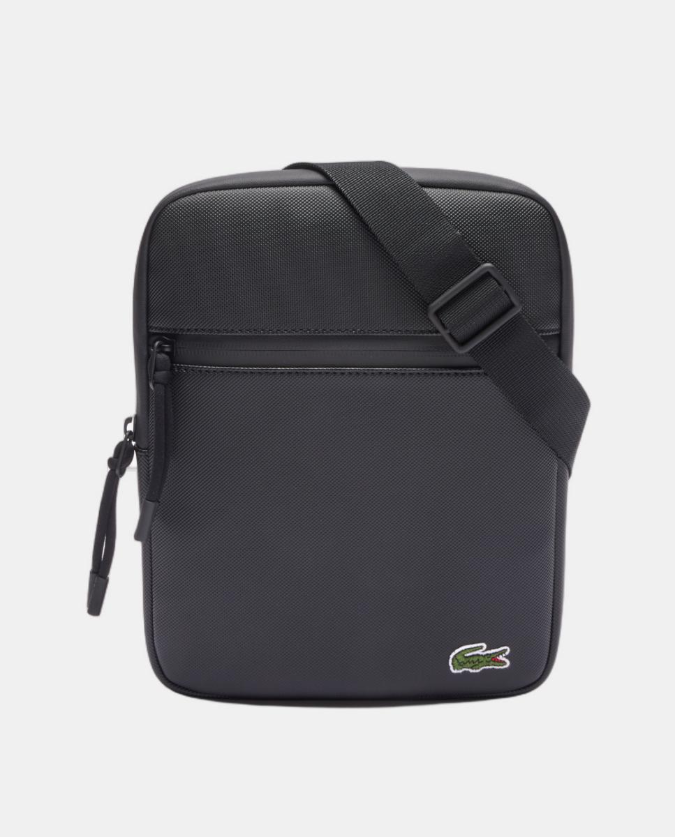 Mala a Tiracolo Média Lcst em Petit Piqué com Fecho de Correr Preto-1