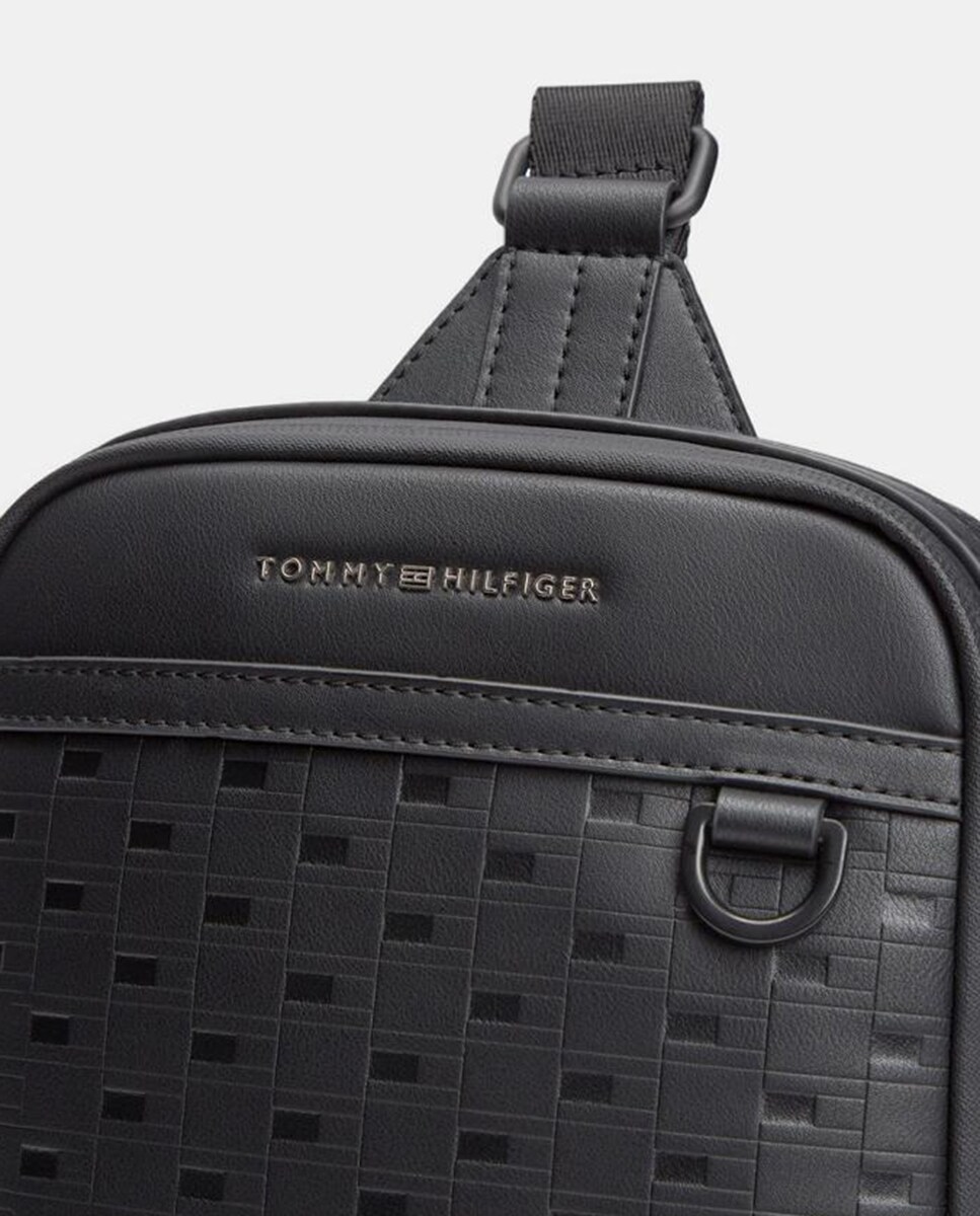 Mala a Tiracolo em Ecopele com Logótipo à Frente Preto-2