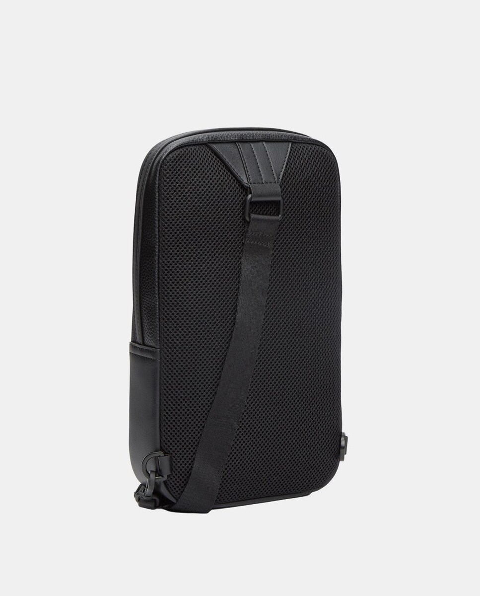 Mala a Tiracolo em Ecopele com Logótipo à Frente Preto-3