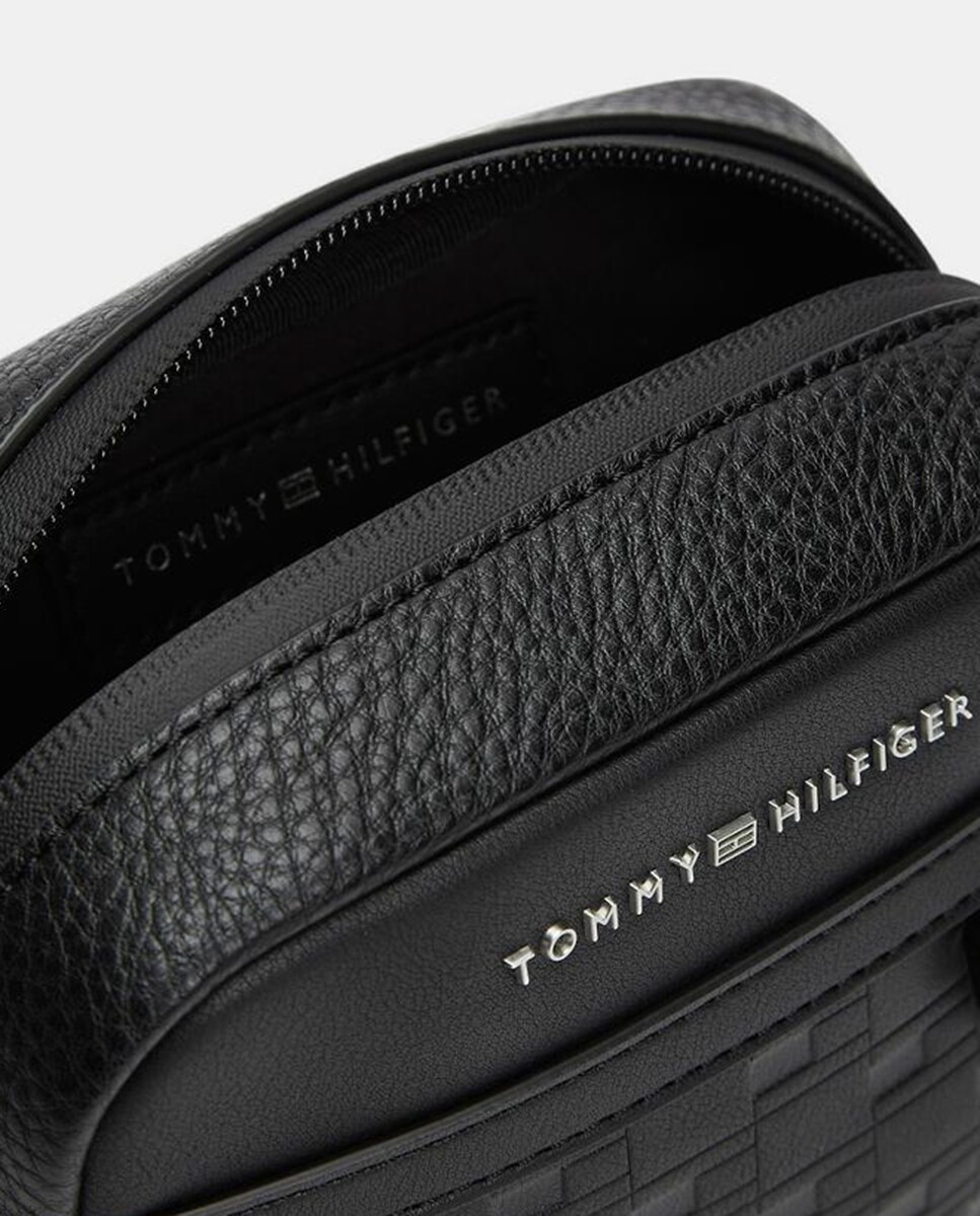 Mala a Tiracolo em Ecopele com Logótipo à Frente Preto-3