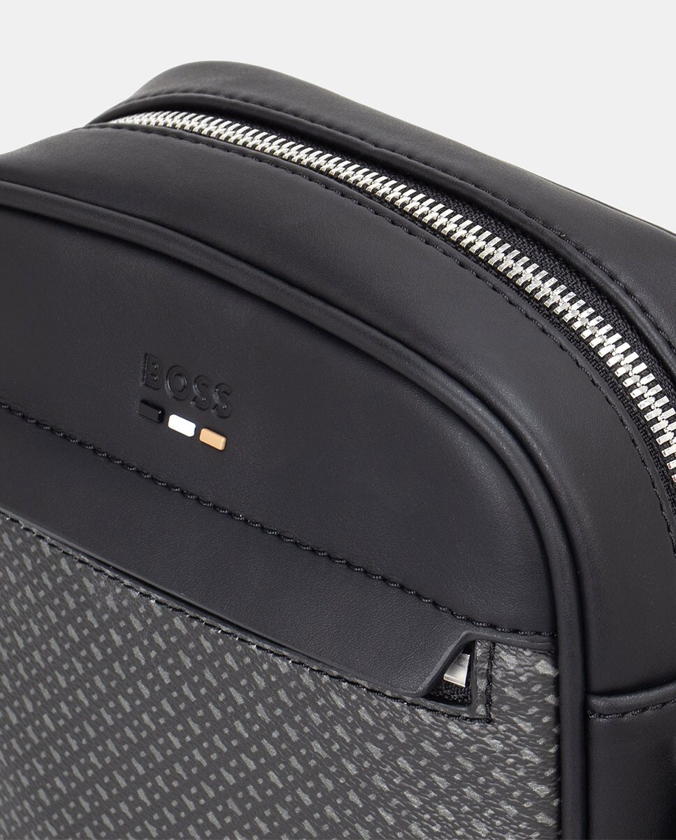 Mala a Tiracolo em Polipele Preto-3