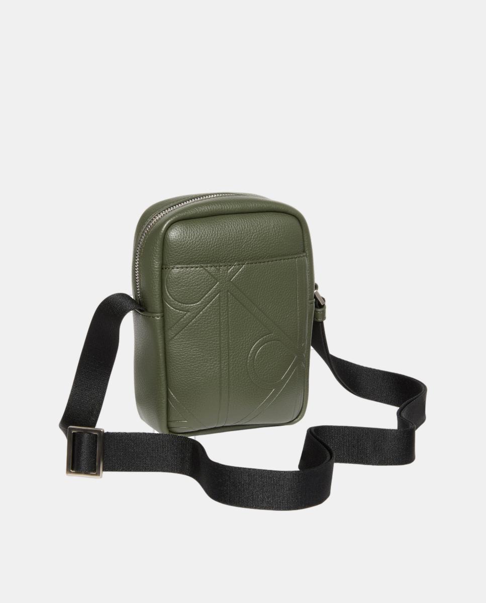Mala a Tiracolo Mini com Estampado de Monograma Verde-3