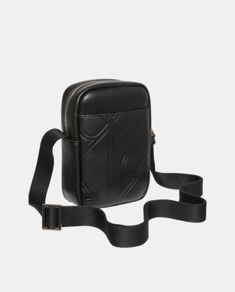 Mala a Tiracolo Mini com Estampado de Monograma a Condizer Preto-3