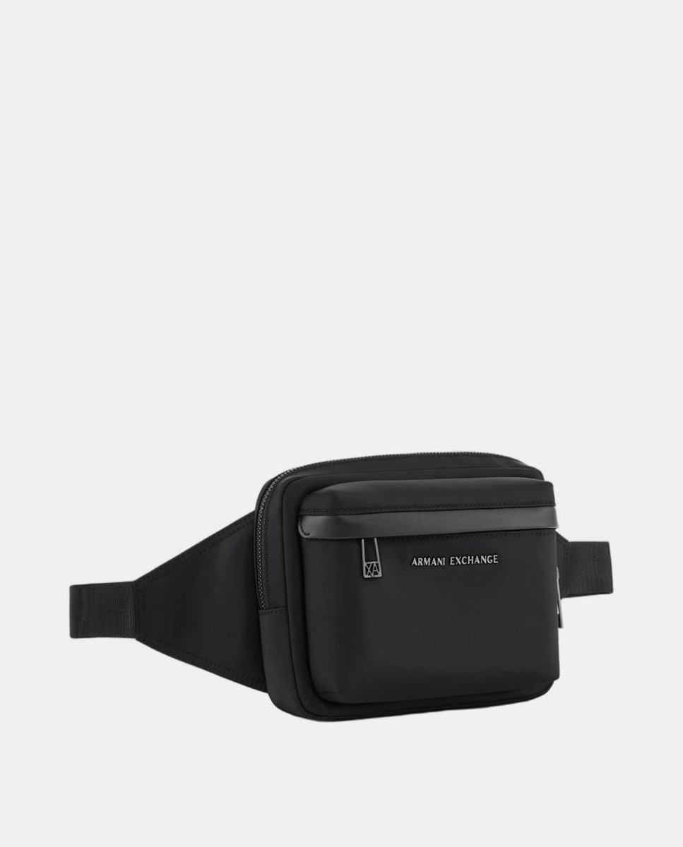 Bolsa de Cintura com Bolso à Frente com Fecho de Correr Personalizado e Correia Ajustável Preto-2