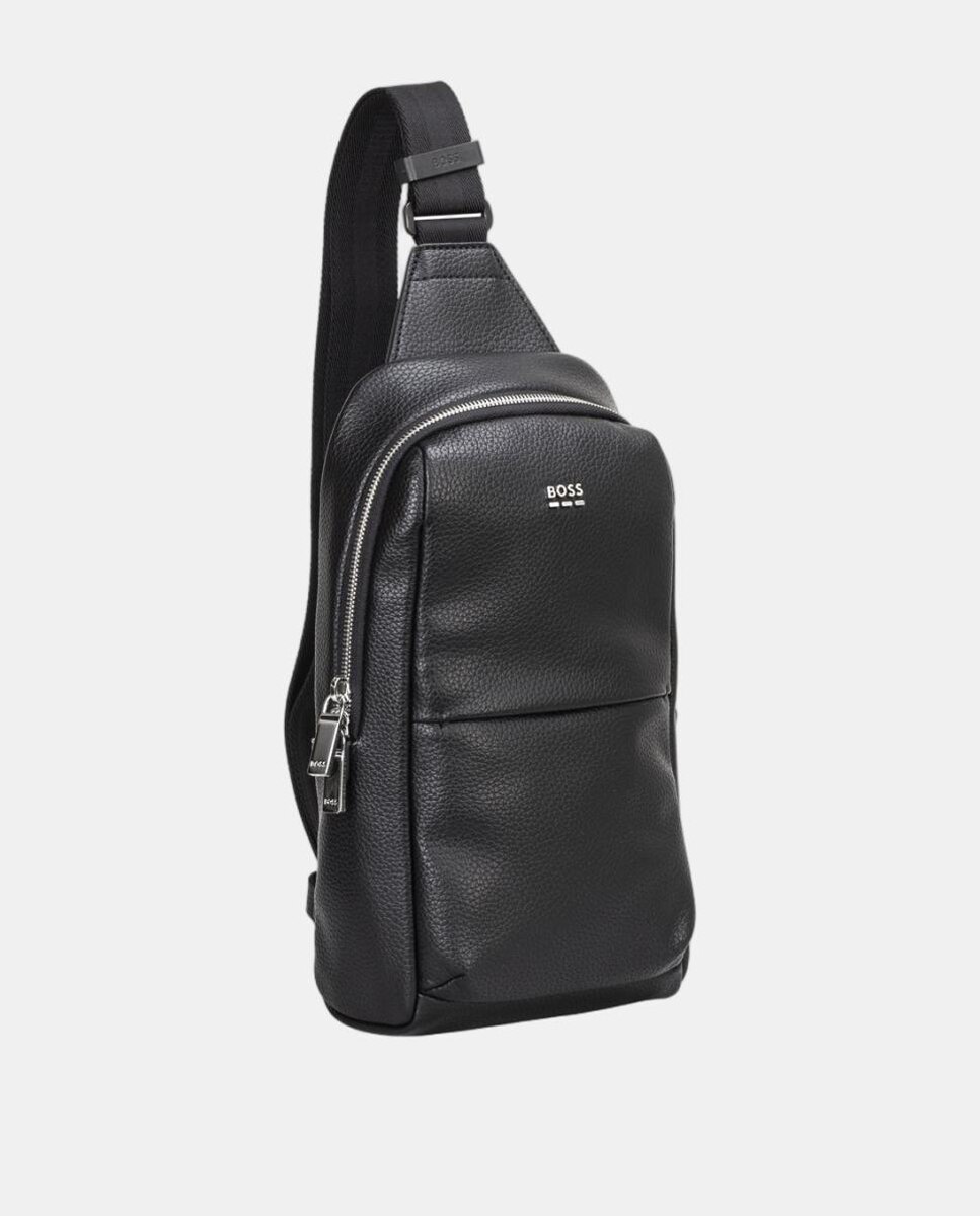 Imagen 0 de Bandolera de un asa con bolsillo frontal Negro