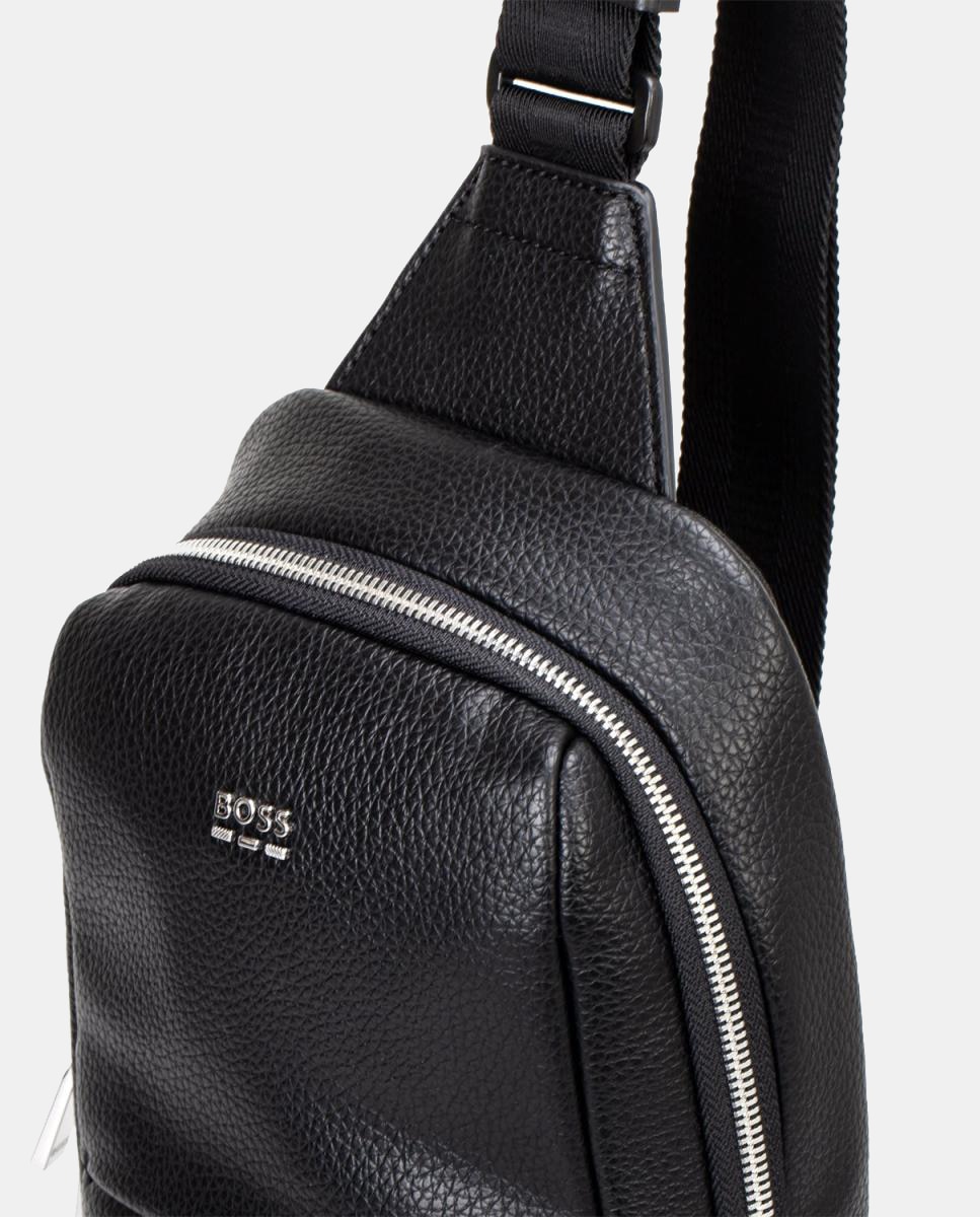 Bandolera de un asa con bolsillo frontal - Boss - Negro Negro-3