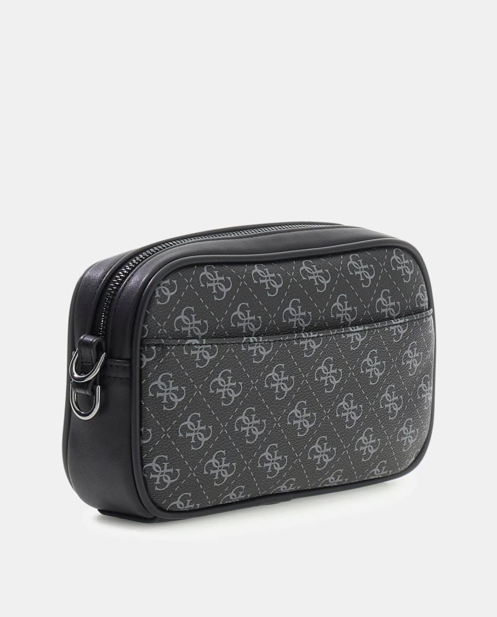 Mala a Tiracolo Tipo Camera Bag de Formato Horizontal com Compartimento Duplo Cinzento-2