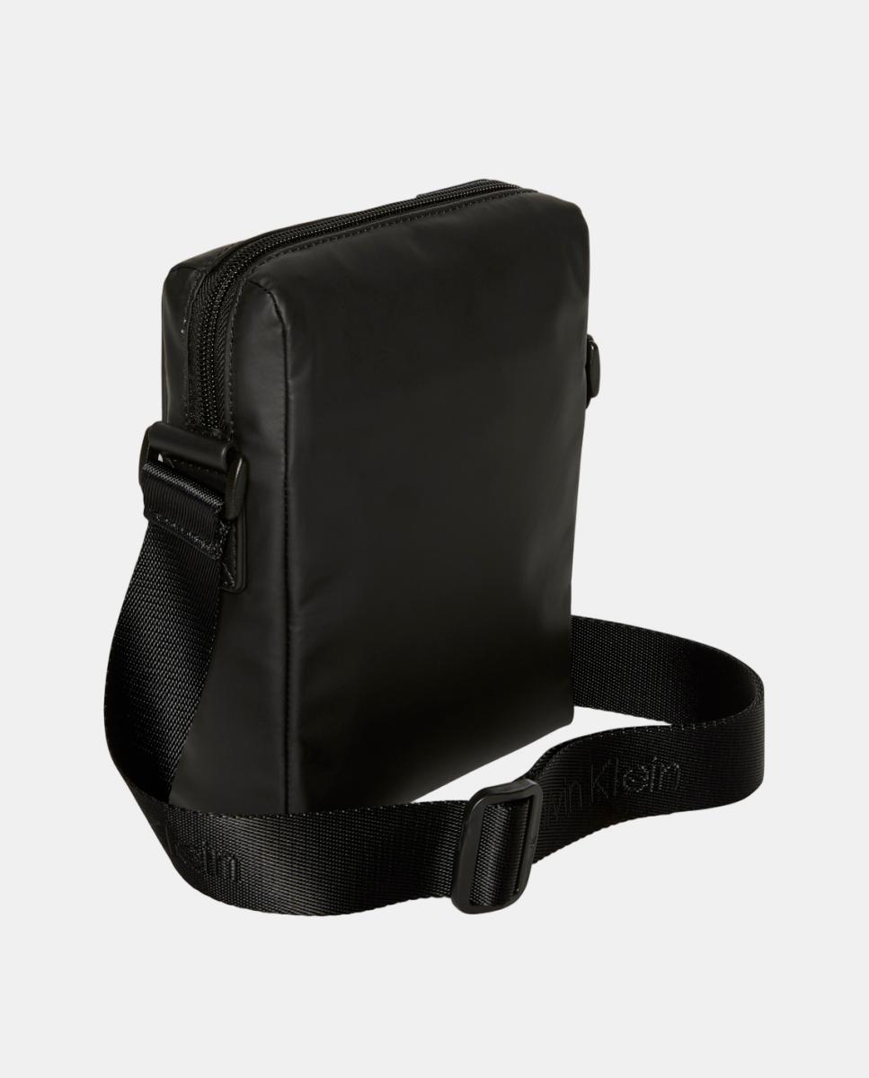 Mala a Tiracolo em Nylon Engomado Preto-2