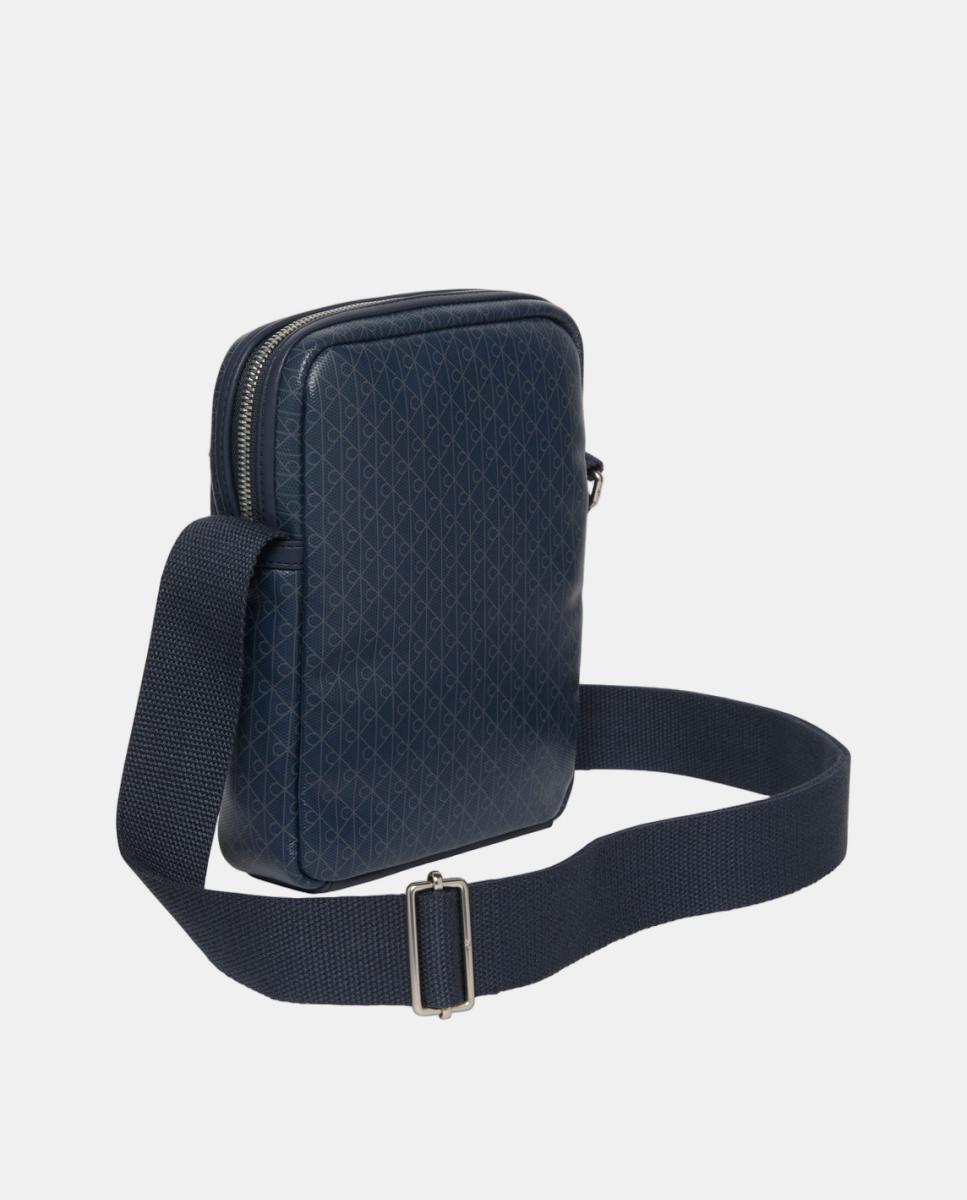 Mala a Tiracolo com Estampado de Monograma Azul-marinho-2