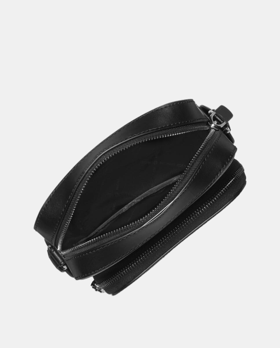 Bandolera de hombre con doble compartimento y estampado logotipos MK - Michael Kors - Negro Negro-2