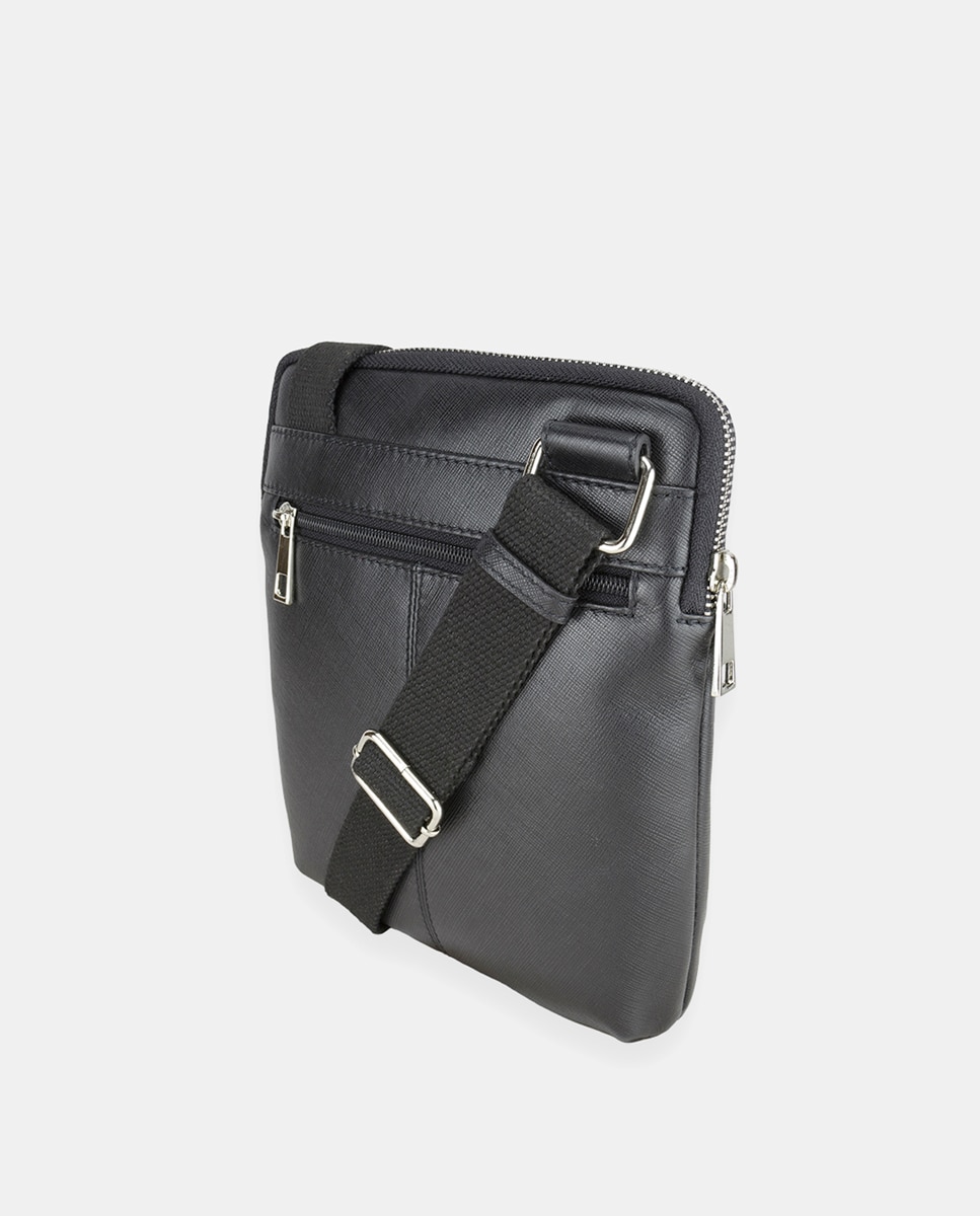 Mala Cruzada com Logótipo Gravado - Prateado Preto-2