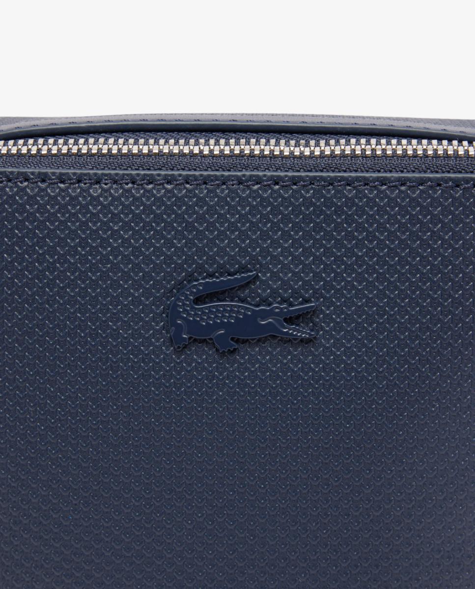 Mala de Ombro em Pele com Efeito Piqué Azul-marinho-5