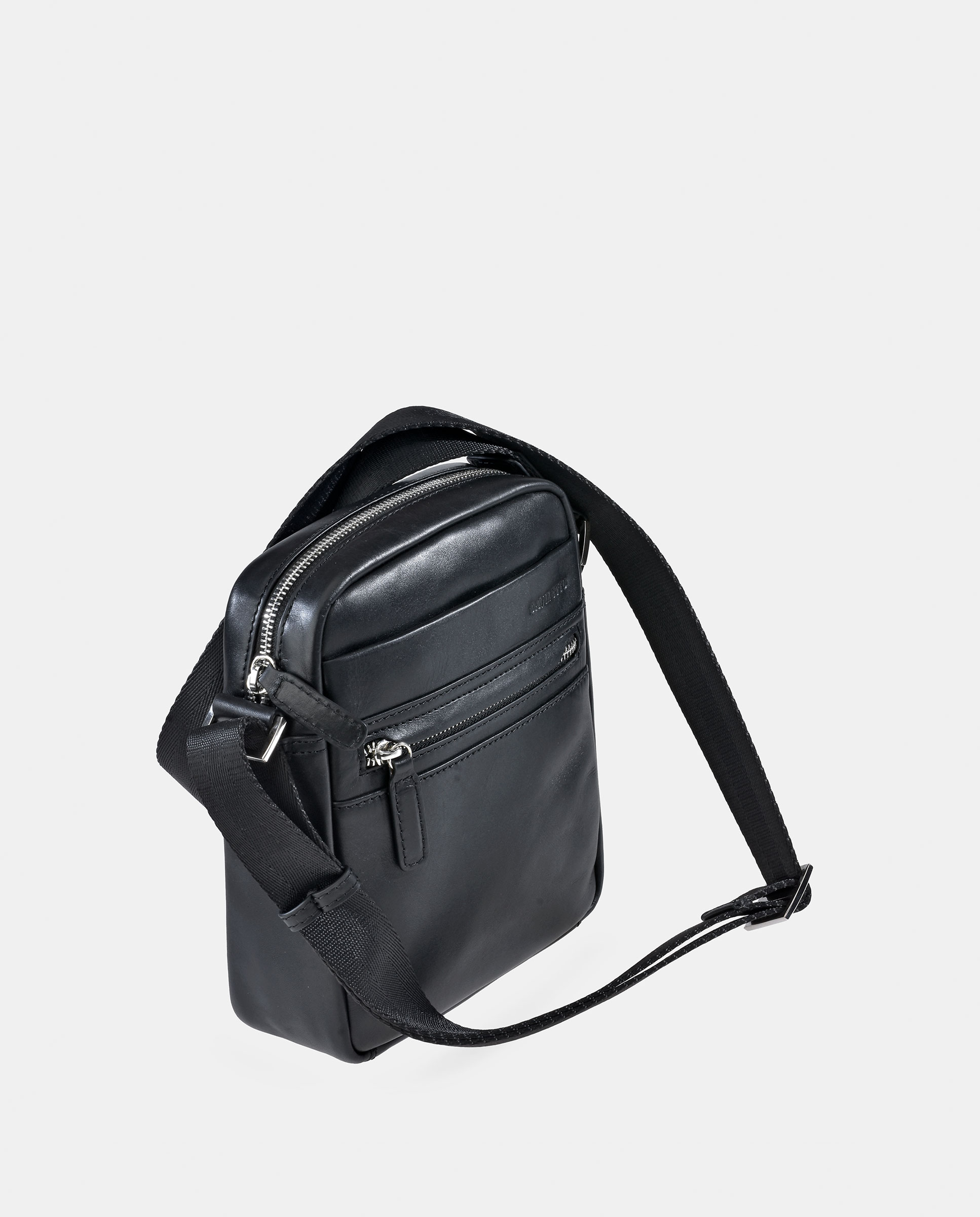 Imagen 2 de Bolso cruzar Daviletto en piel suave color negro para hombre - Negro Negro