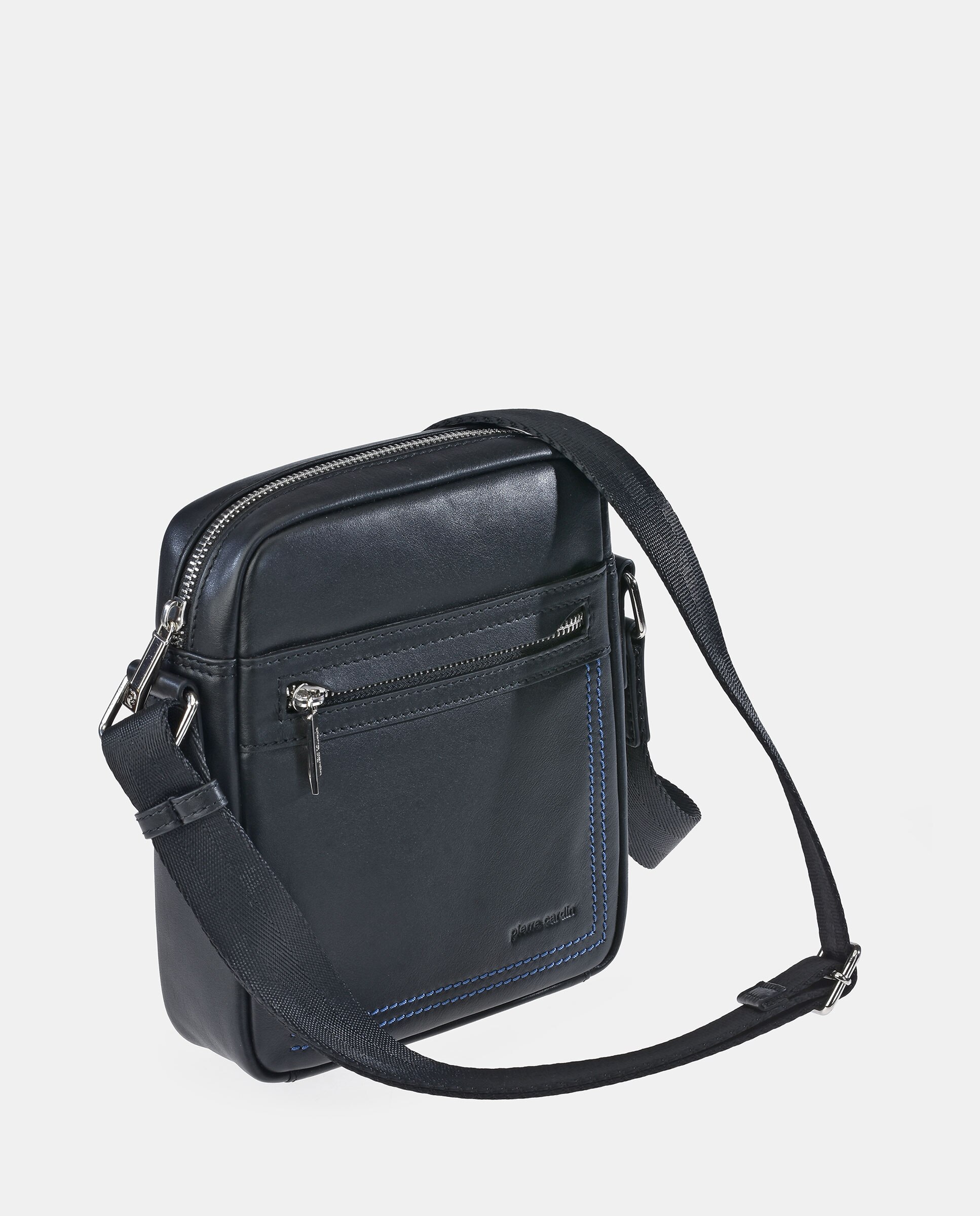 Bolso cruzar hombre en piel - Pierre Cardin - Negro Negro-2