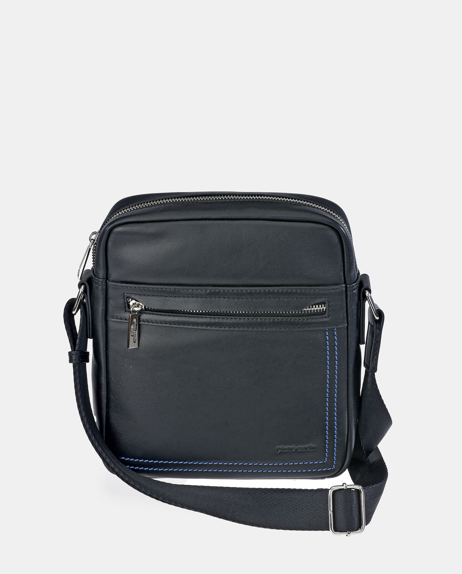 Bolso cruzar hombre en piel - Pierre Cardin - Negro Negro-1