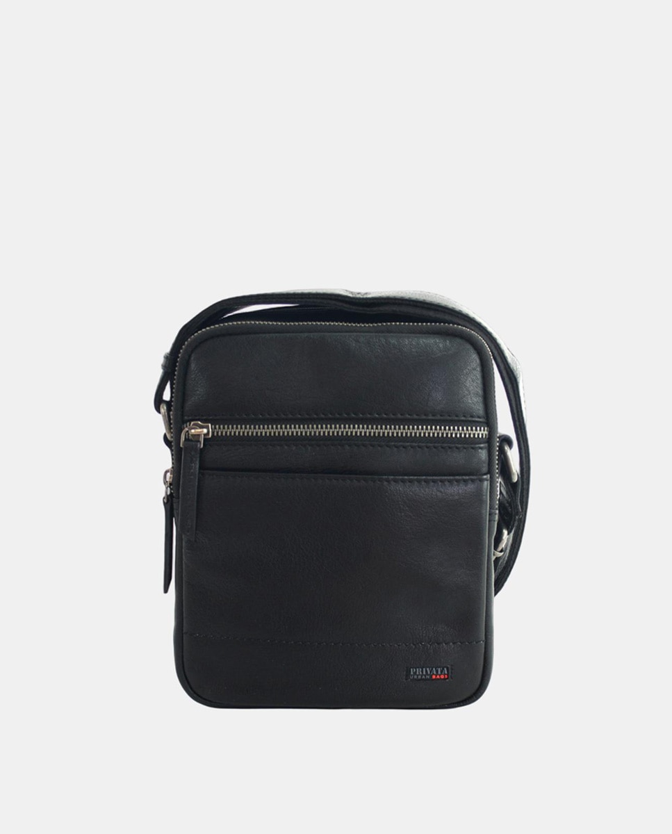 Imagen 1 de Bolso crossbody piel cuero Negro