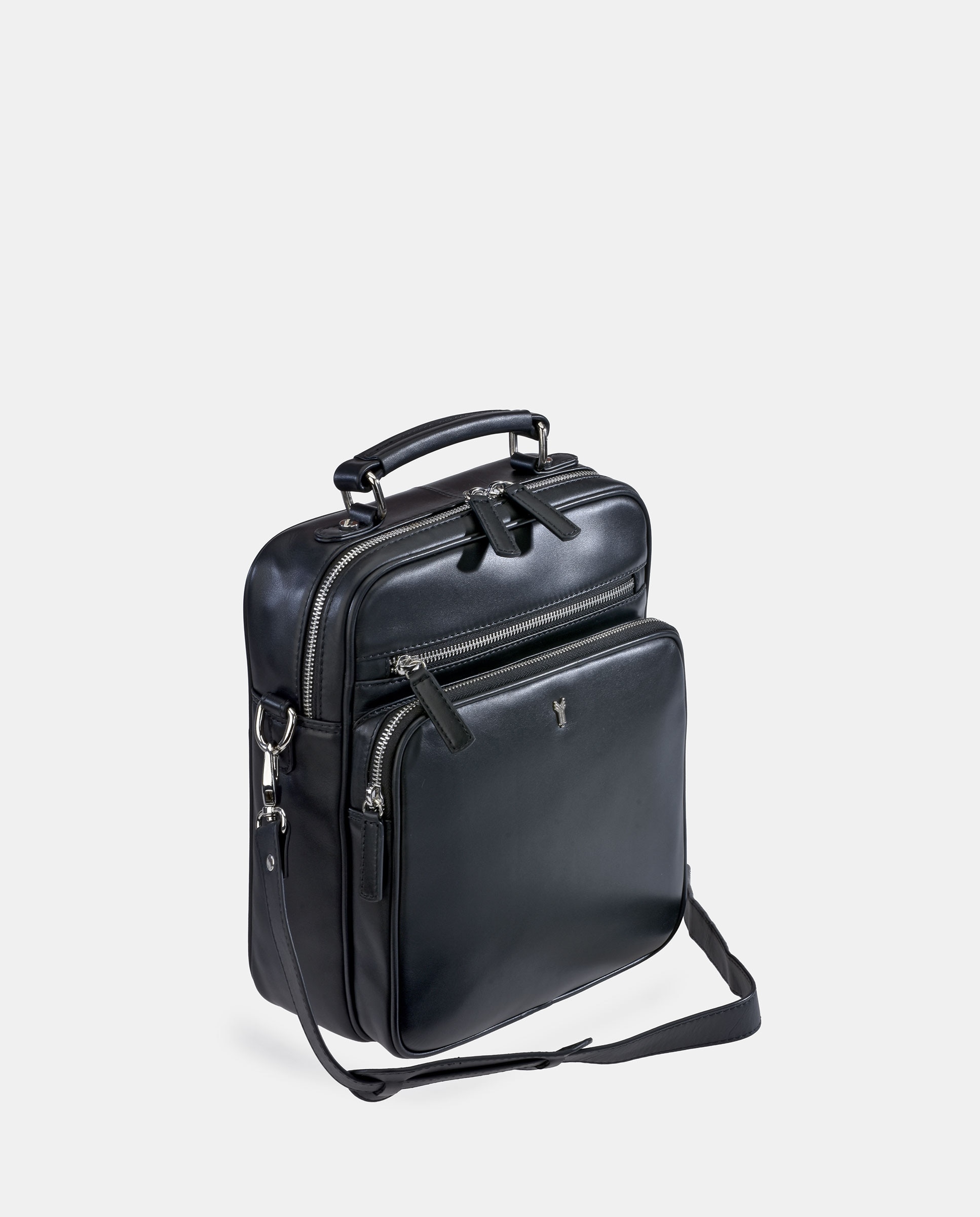 Bolso crossbody en piel de hombre - Yanko - Negro Negro-3