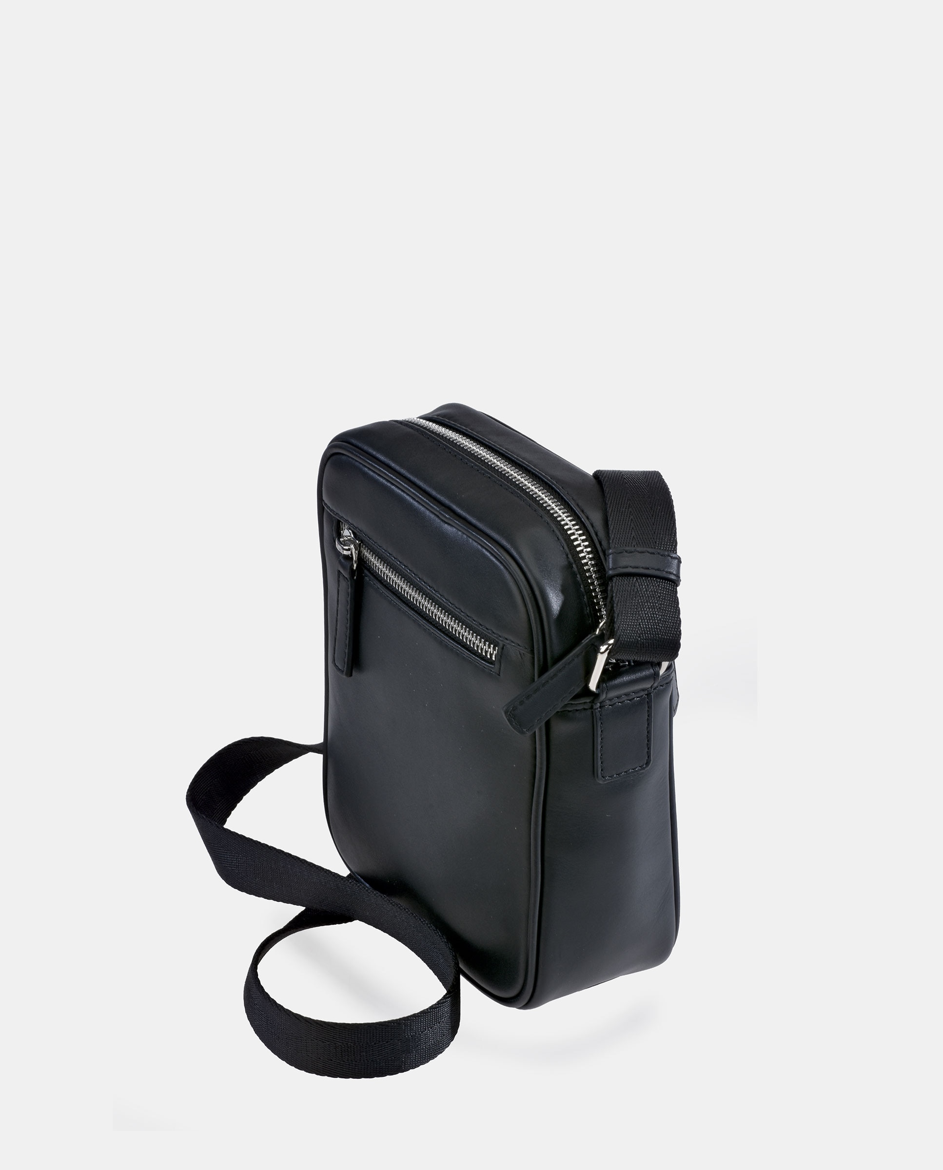 Bolso crossbody en piel de hombre - Yanko - Negro Negro-3