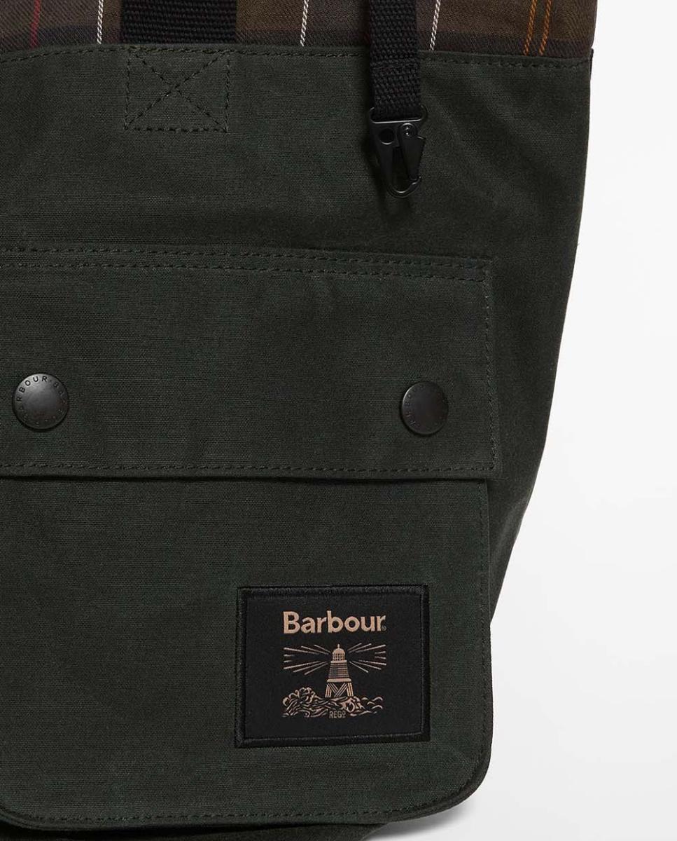 Bolso tote multibolsillos de algodón encerado - Barbour - Verde Verde-4