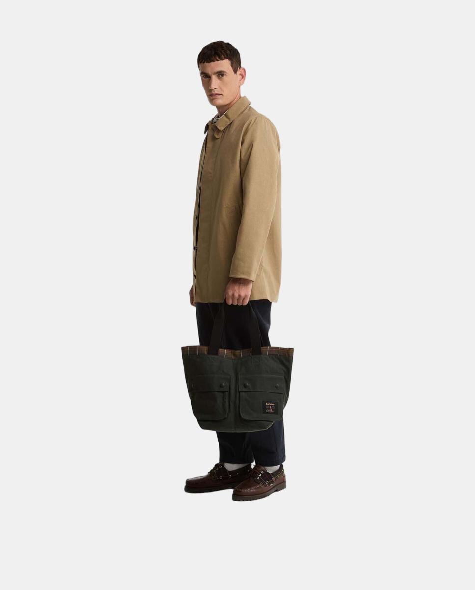 Bolso tote multibolsillos de algodón encerado - Barbour - Verde Verde-5