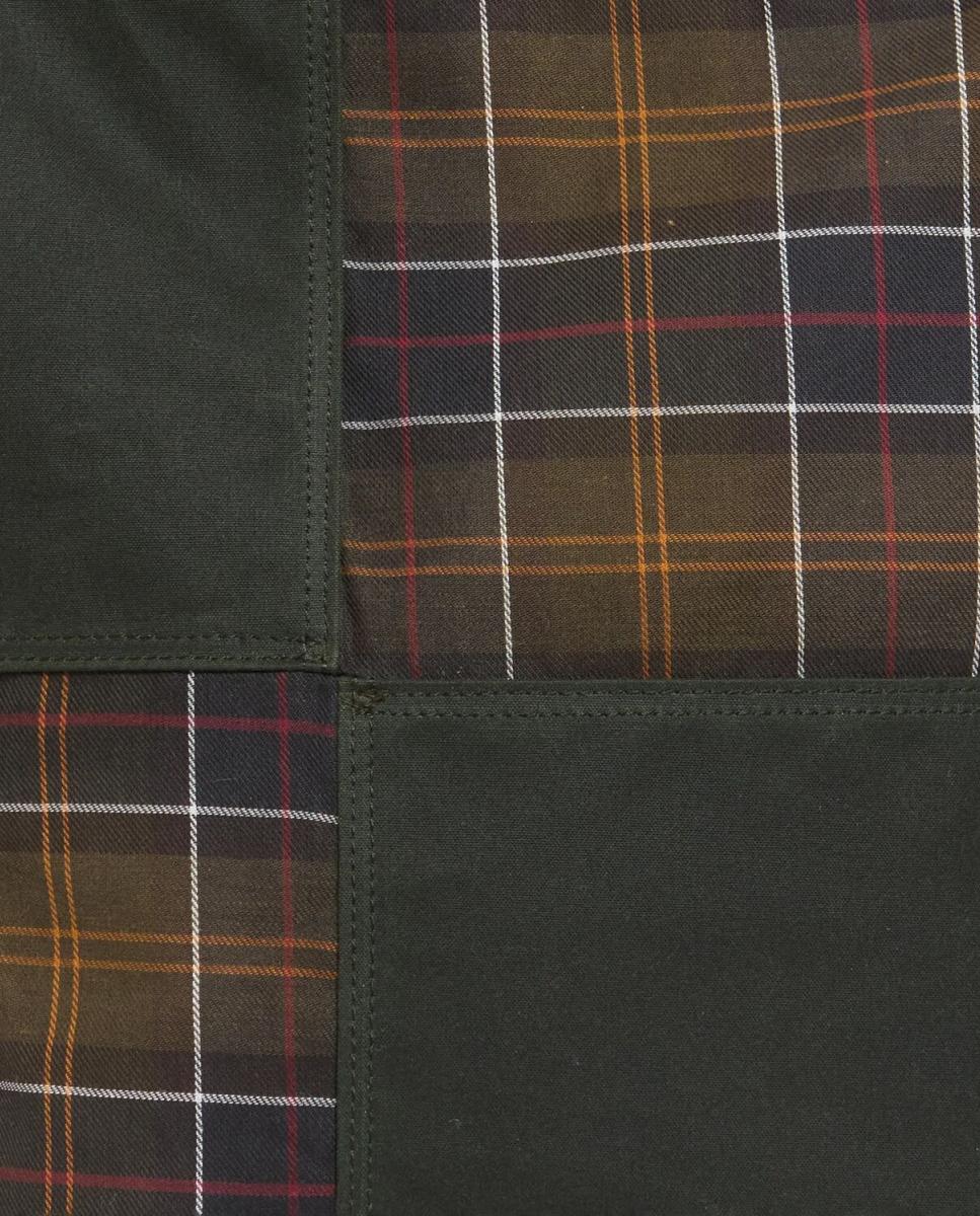 Bolso tote de algodón encerado con detalles de tartán - Barbour - Verde Verde-2