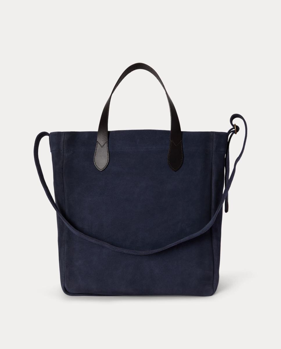 Mala Tipo Tote de Lona Fina com Polo Bear Azul-marinho-3