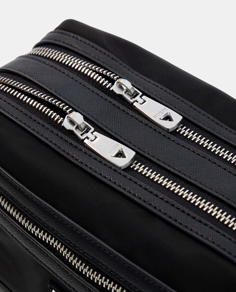 Nécessaire Pequeno de Formato Horizontal com Bolso à Frente com Fecho de Correr Preto-4