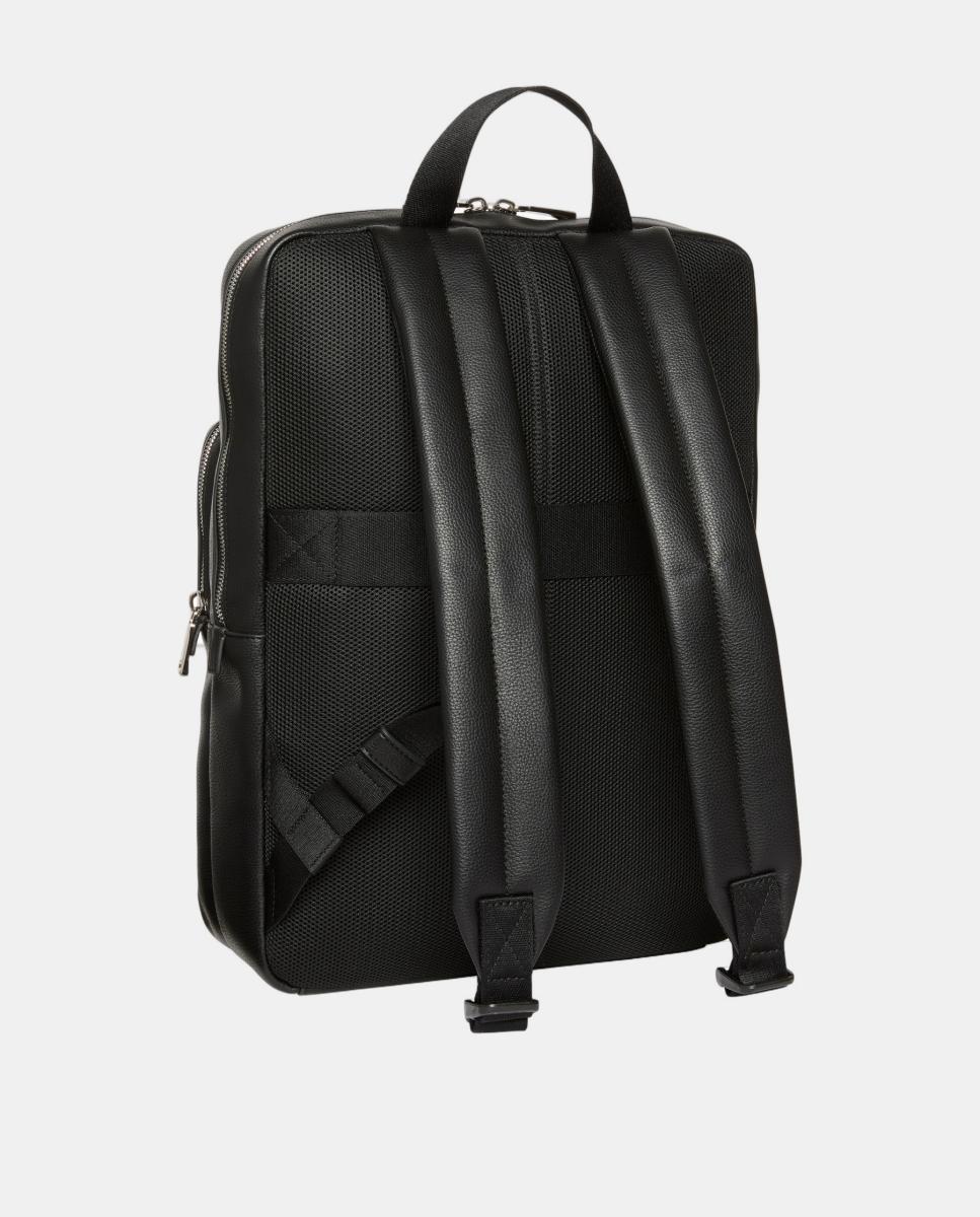 Mala Casual com Estampado de Monograma Preto-2
