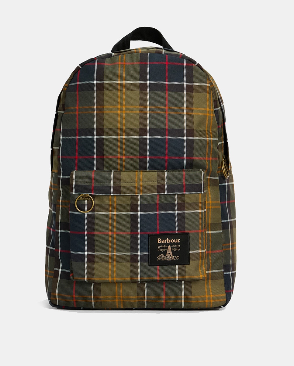 Imagen 0 de Mochila de tela tartan con cremallera Verde