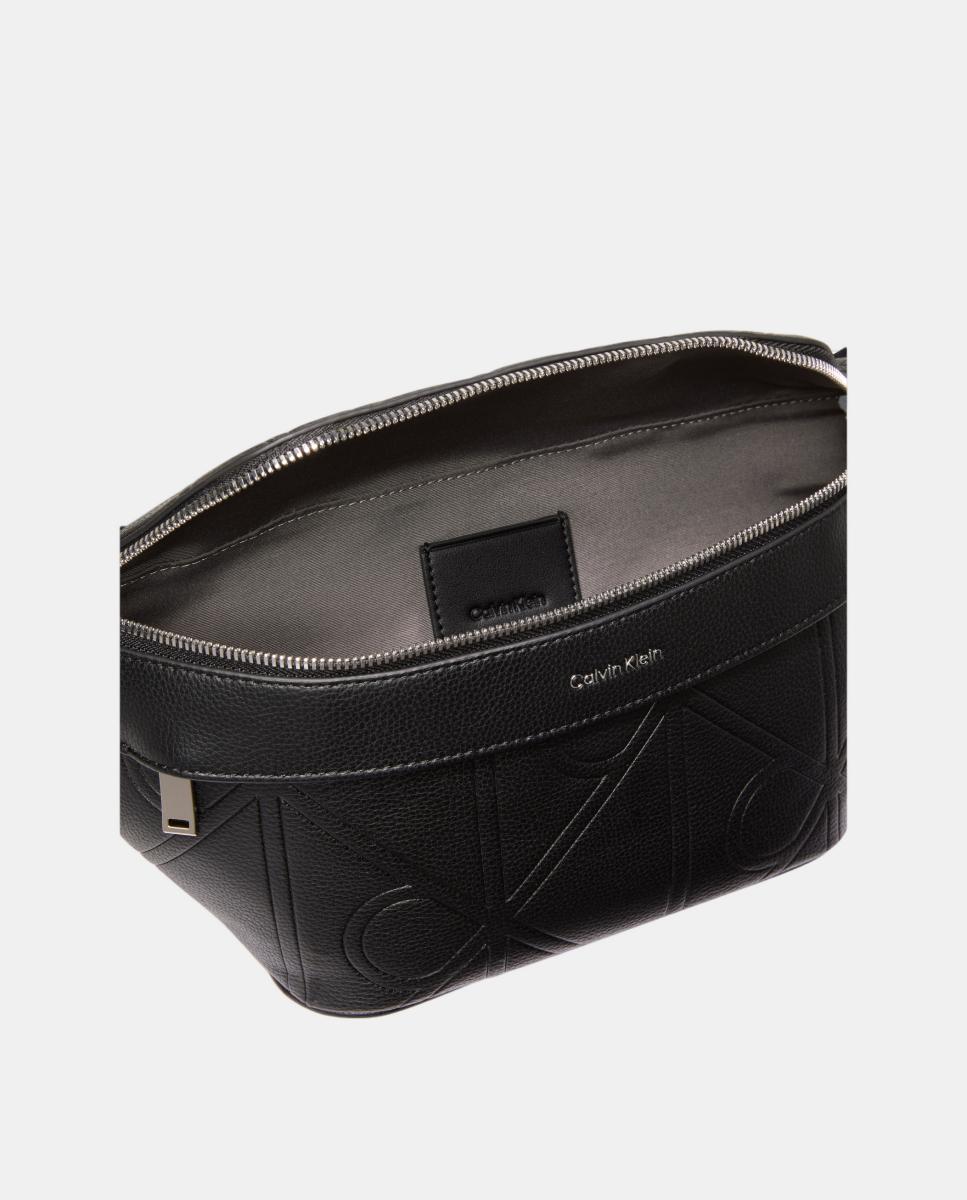 Bolsa de Cintura com Estampado de Monograma a Condizer Preto-2