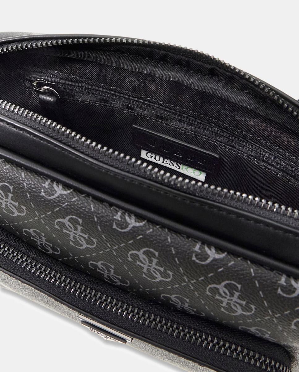 Bolsa de Cintura de Formato Horizontal com Compartimento Superior Cinzento-4