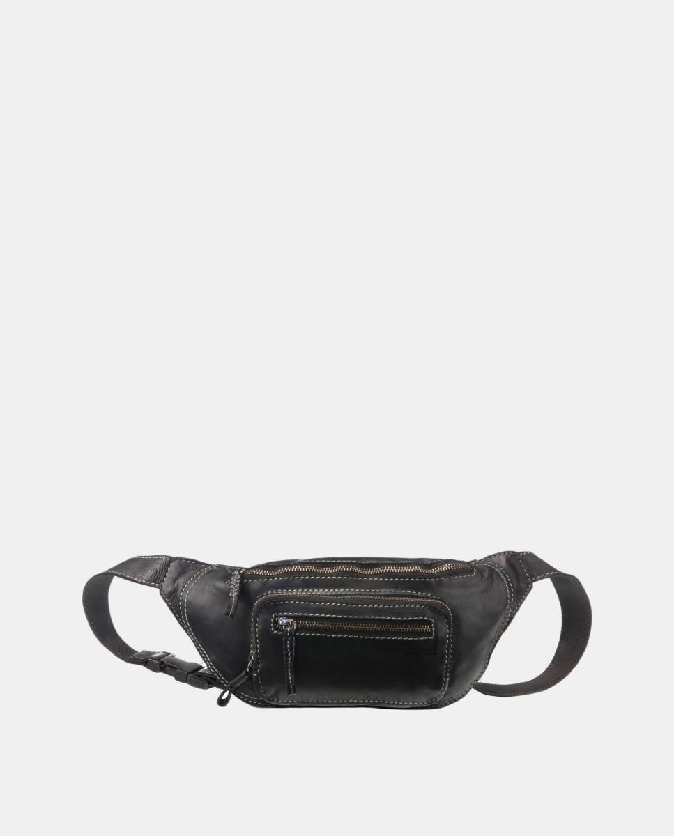 Imagem 0 de Bolsa de Cintura em Pele com Lavagem