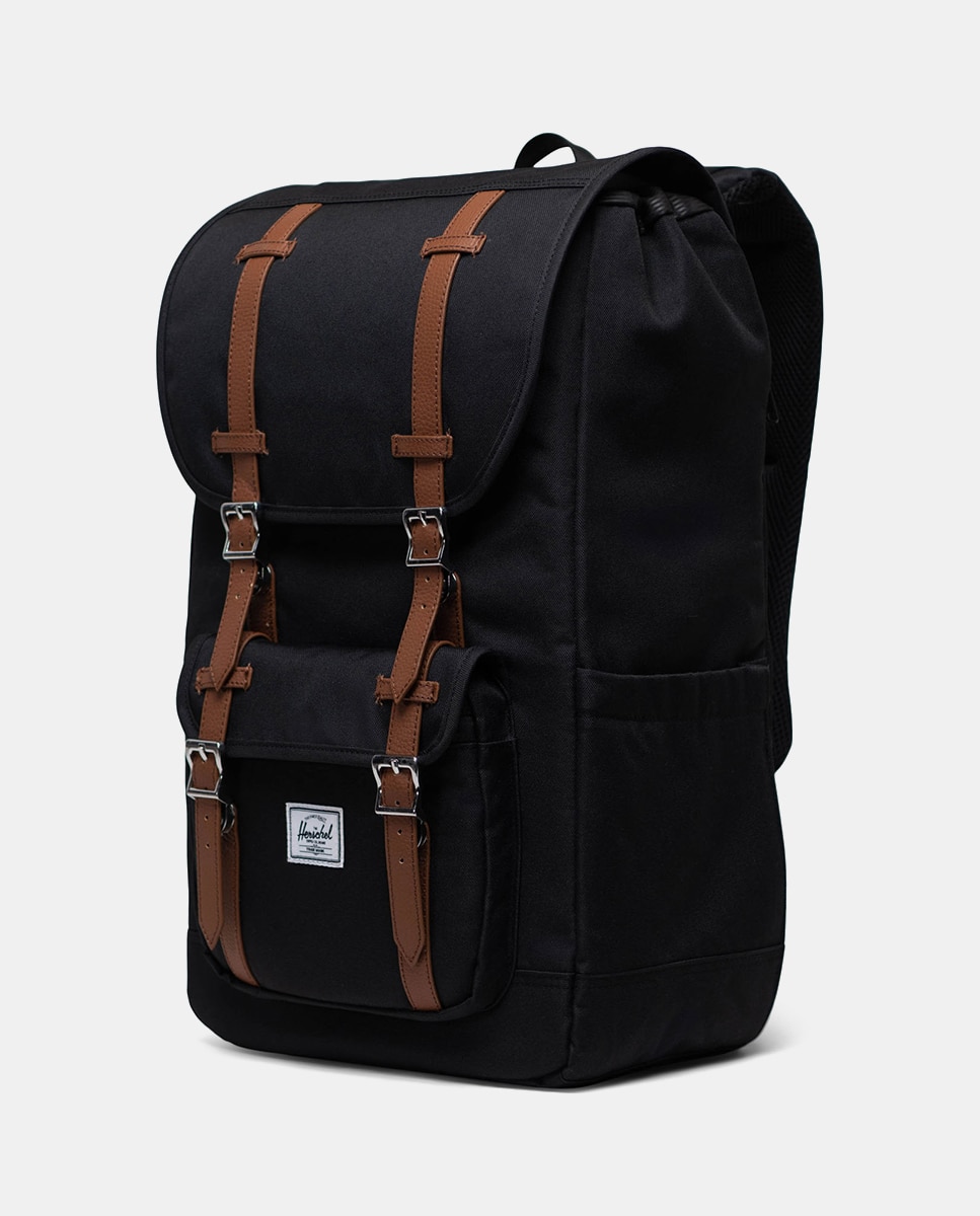 Mochila Little America com Aba e Espaço para Portátil - Preto Preto-3