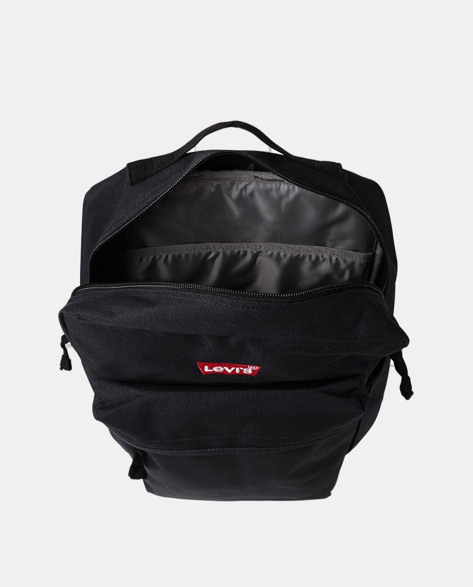 Mochila azul-marinho com fecho-éclair e espaço para portátil Preto-3