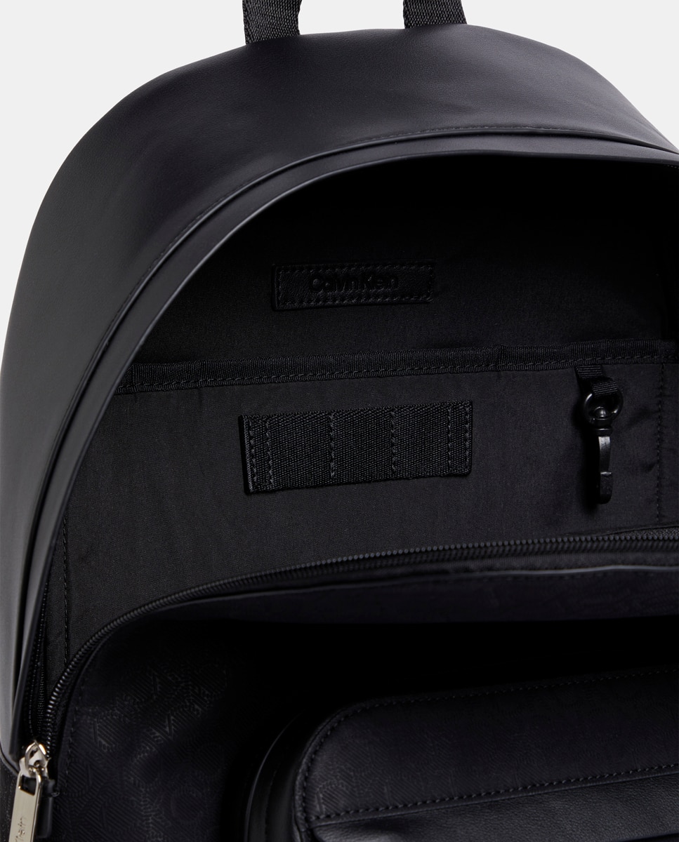 Mochila com Estampado de Monograma Preto-3