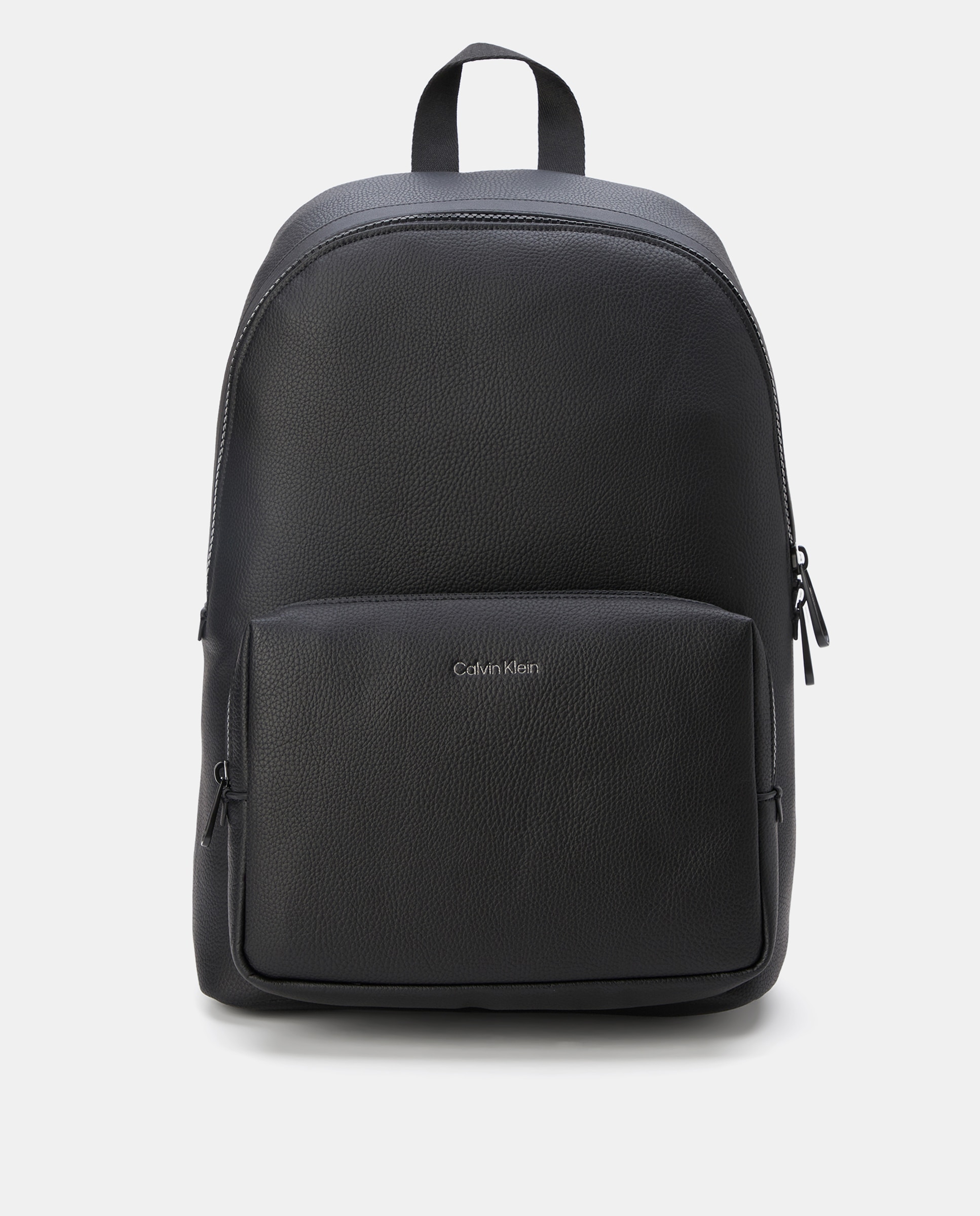 Mochila Lisa com Textura, Alça Ajustável e Logótipo à Frente Preto-1