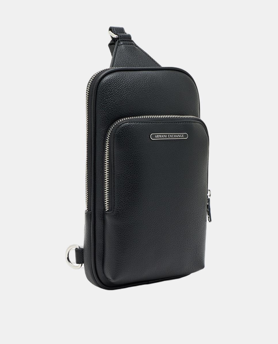 Bolsa de Cintura com Dois Bolsos, Logótipo em Placa e Correia Ajustável Preto-3