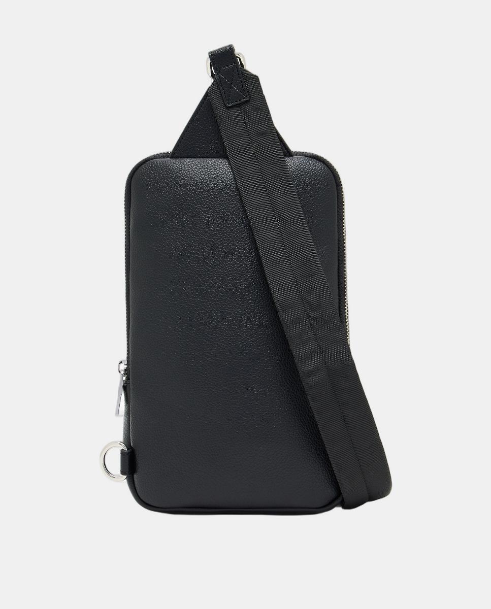 Bolsa de Cintura com Dois Bolsos, Logótipo em Placa e Correia Ajustável Preto-4