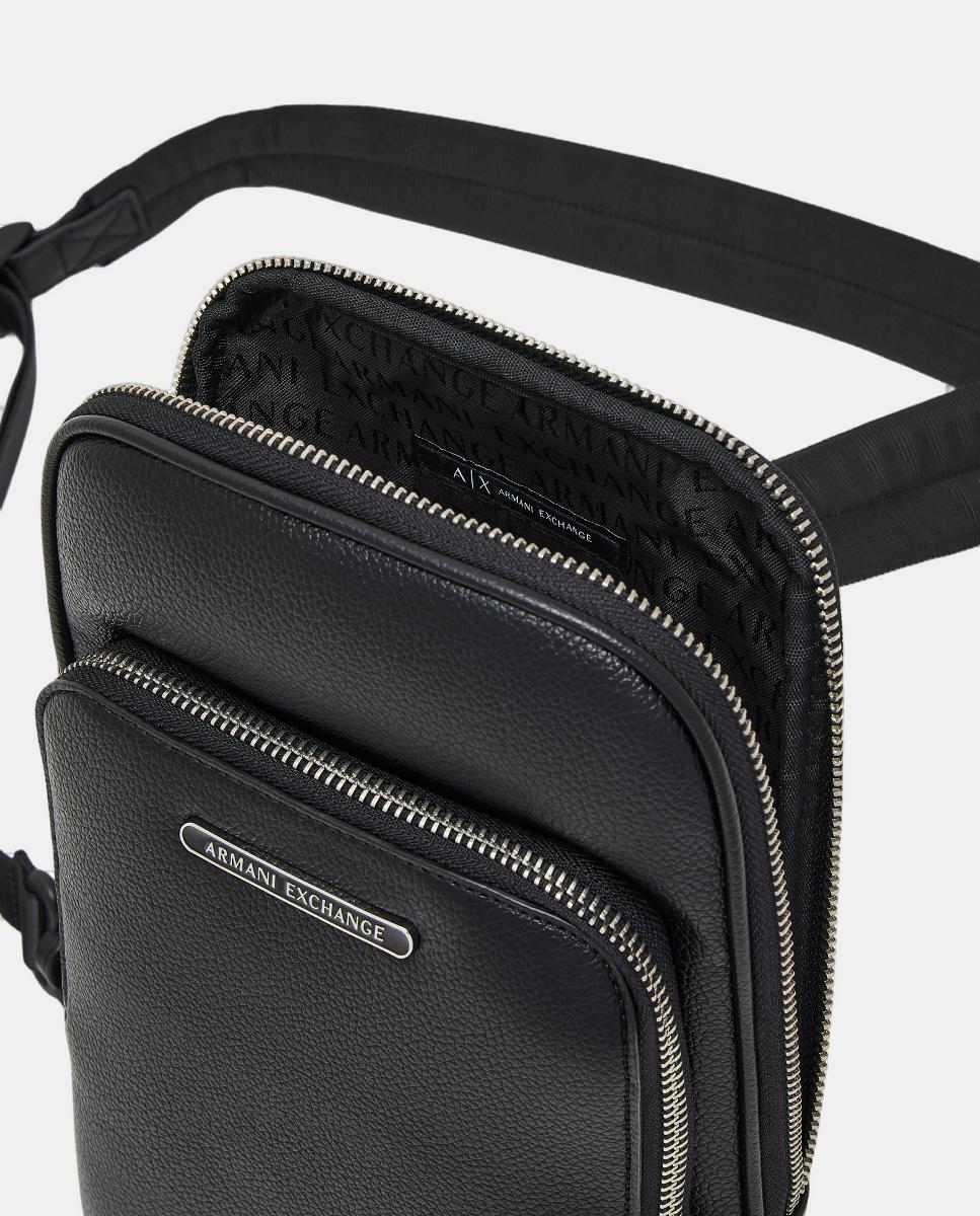 Bolsa de Cintura com Dois Bolsos, Logótipo em Placa e Correia Ajustável Preto-5