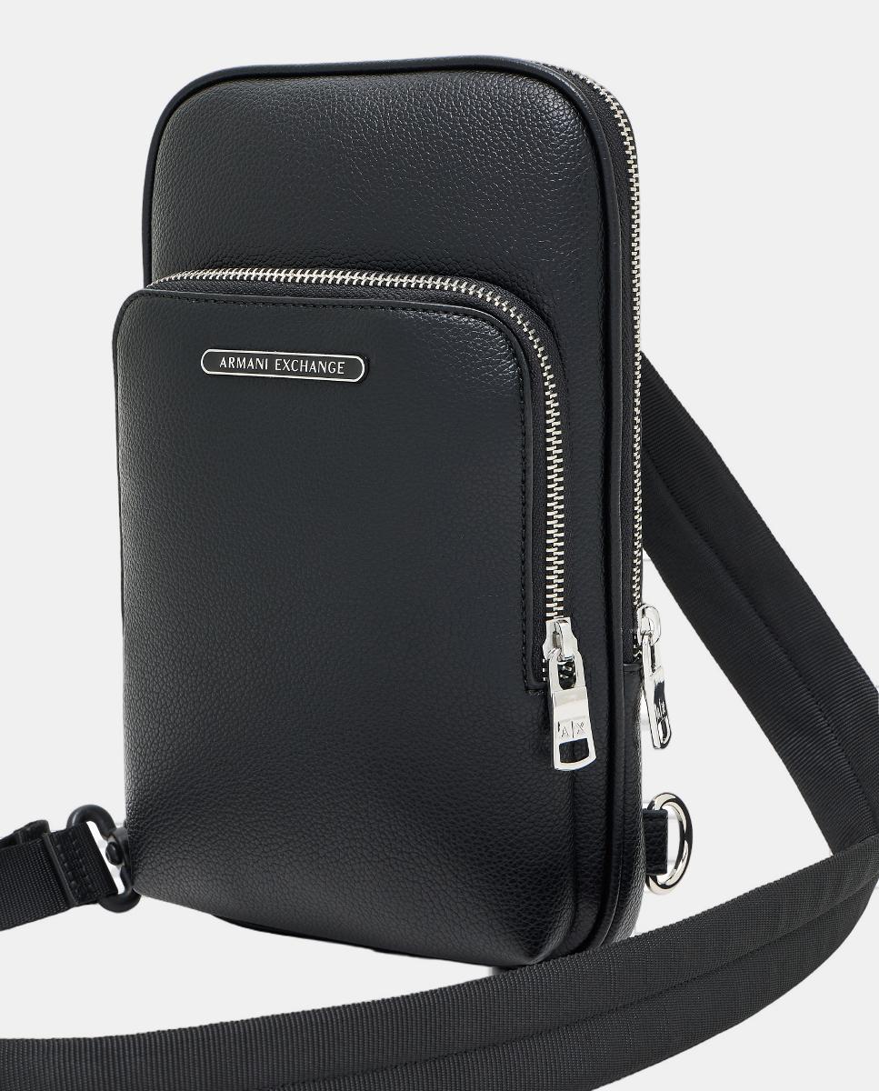 Bolsa de Cintura com Dois Bolsos, Logótipo em Placa e Correia Ajustável Preto-6