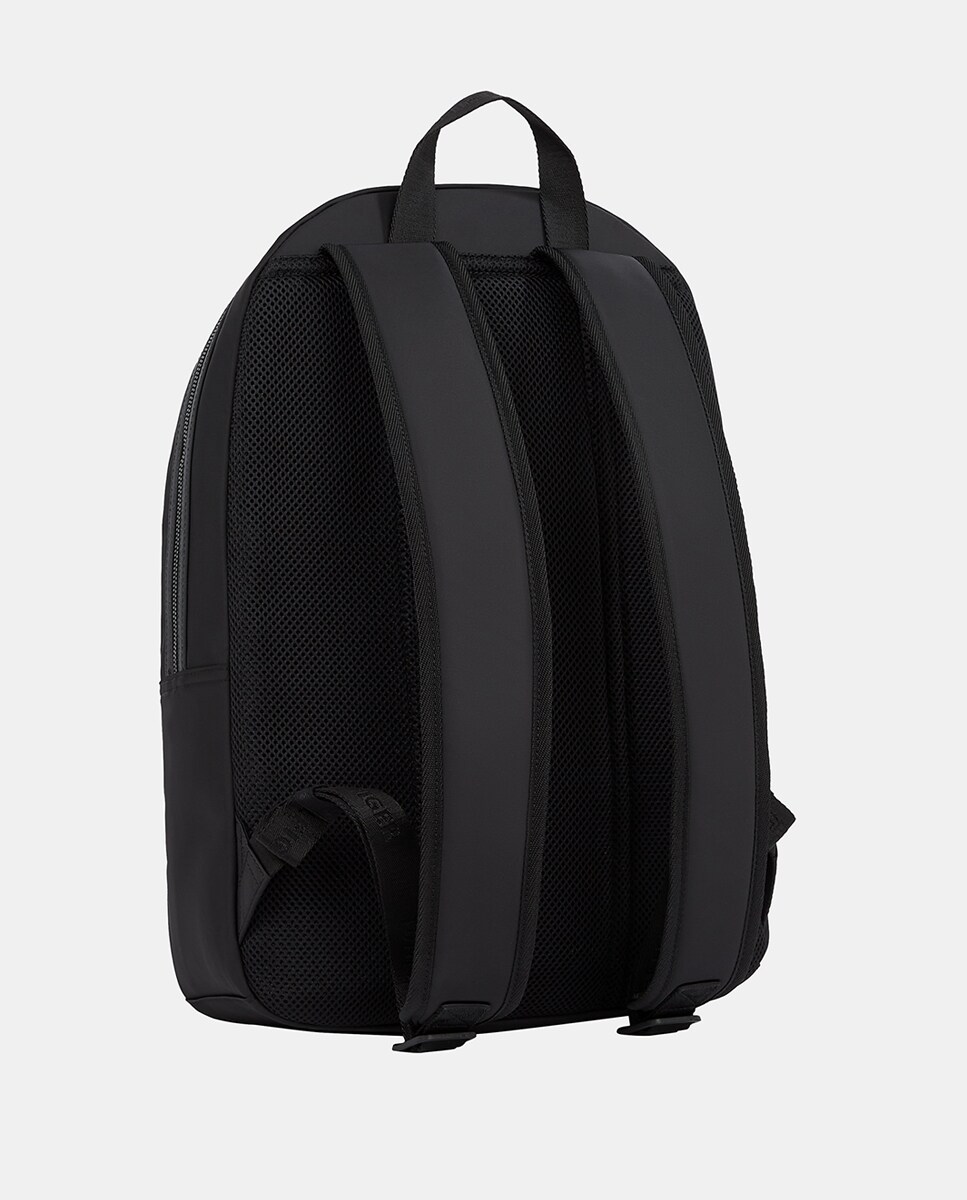 Mochila de Poliéster Reciclado com Desenho de Logótipo à Frente Preto-2