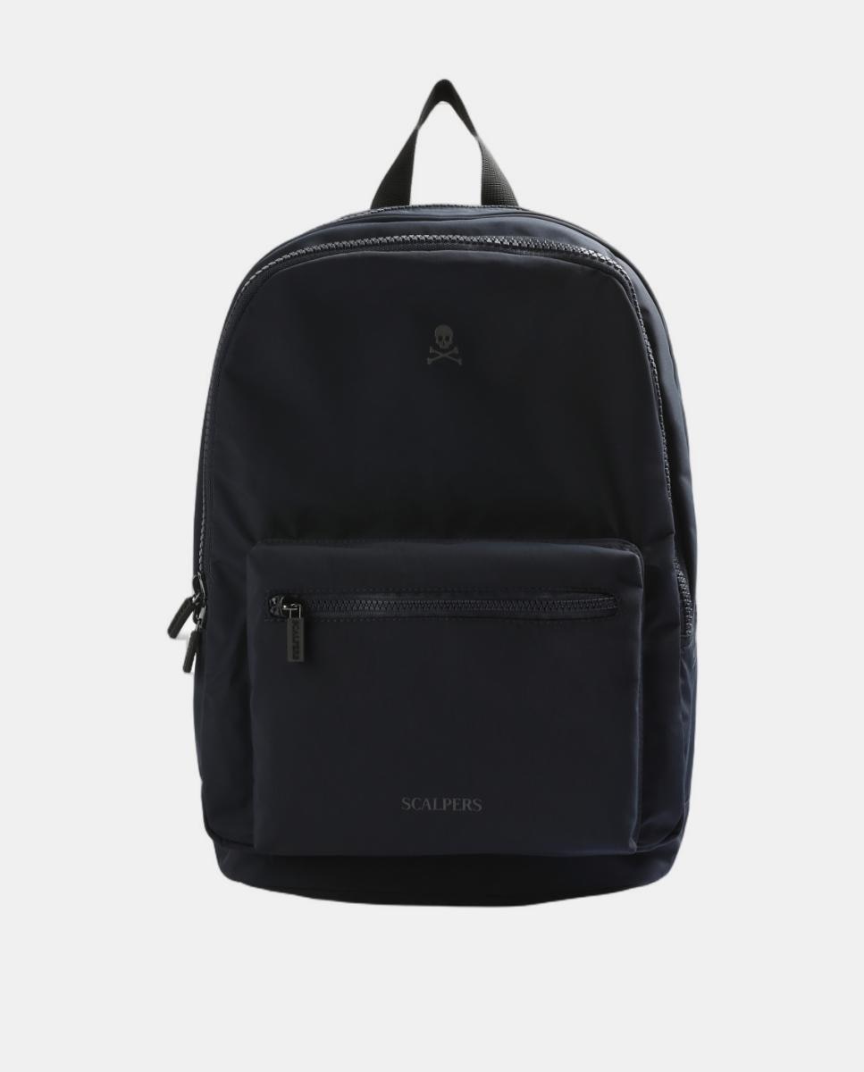 Mochila básica con calavera frontal - Scalpers - Azul marino Azul marino-1