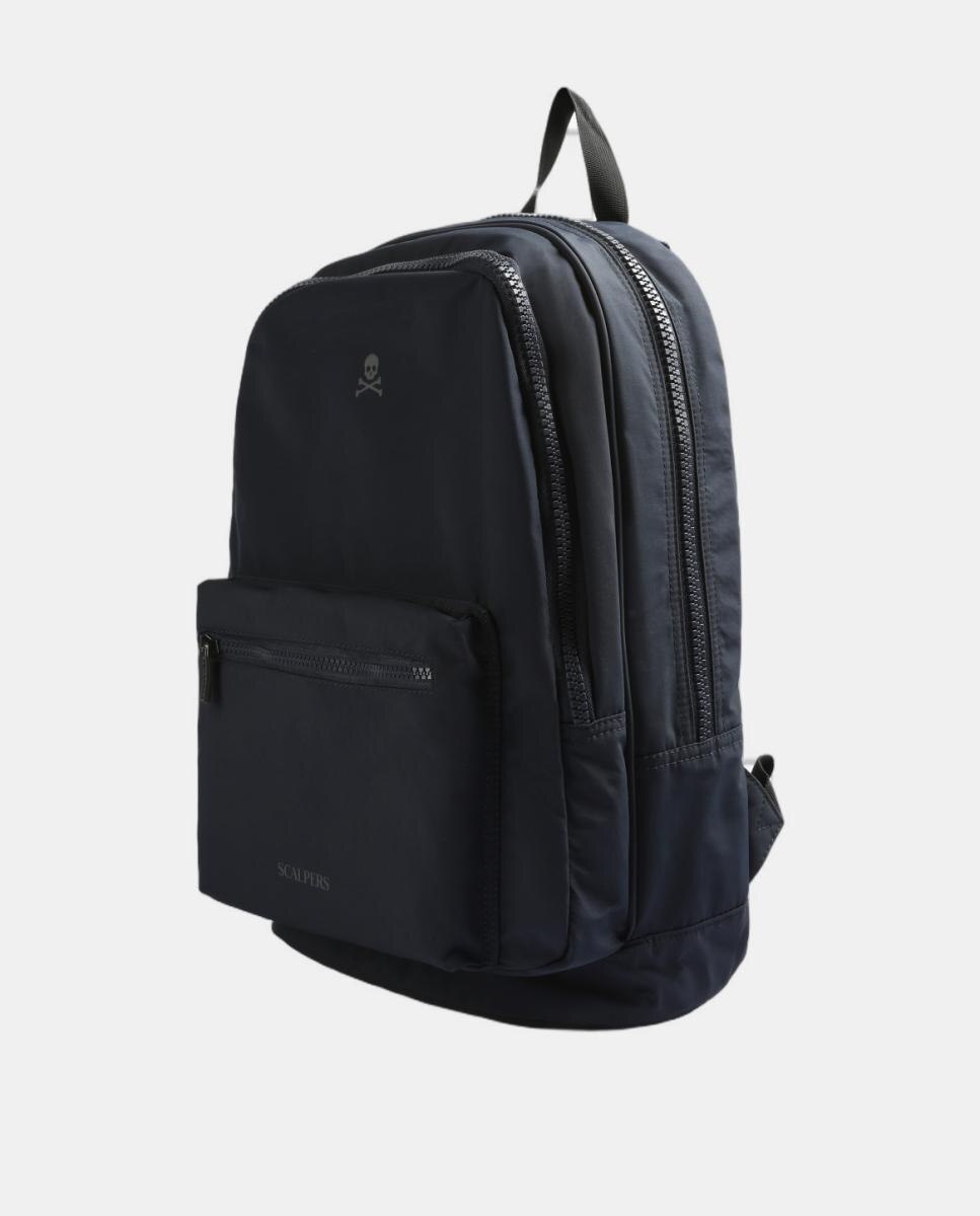 Mochila básica con calavera frontal - Scalpers - Azul marino Azul marino-3
