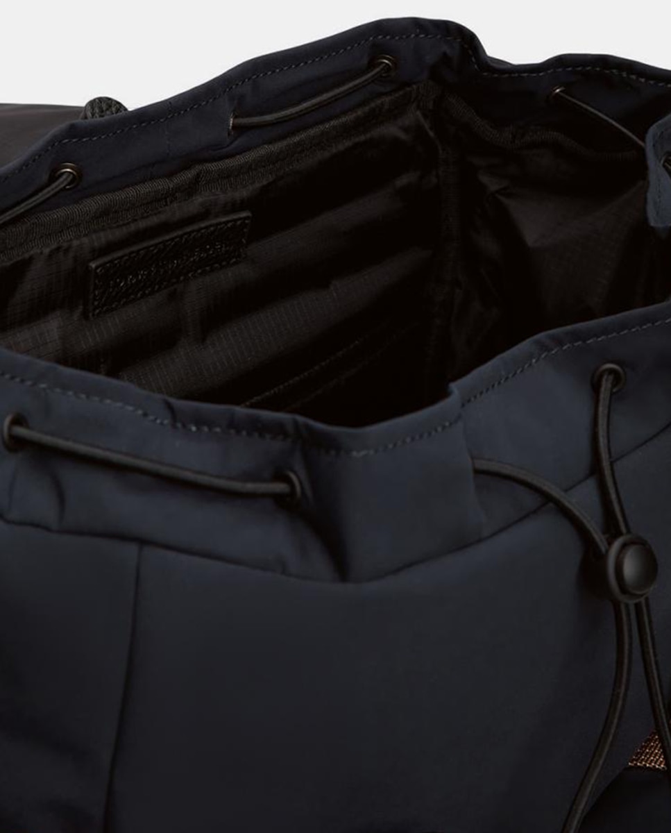 Mochila com Aba e Logótipo à Frente Azul-marinho-3