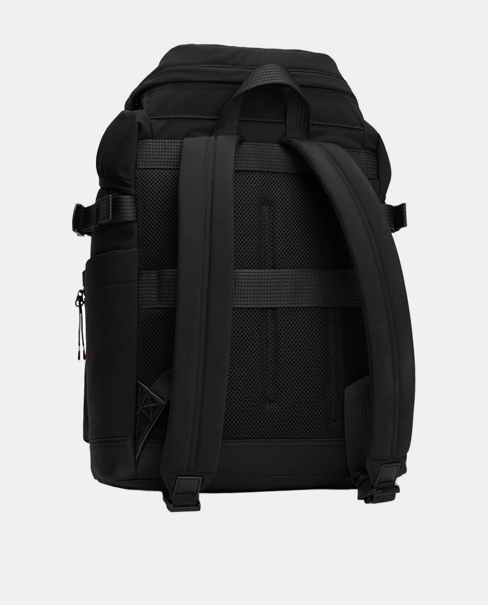 Mochila com Aba e Logótipo à Frente Preto-3