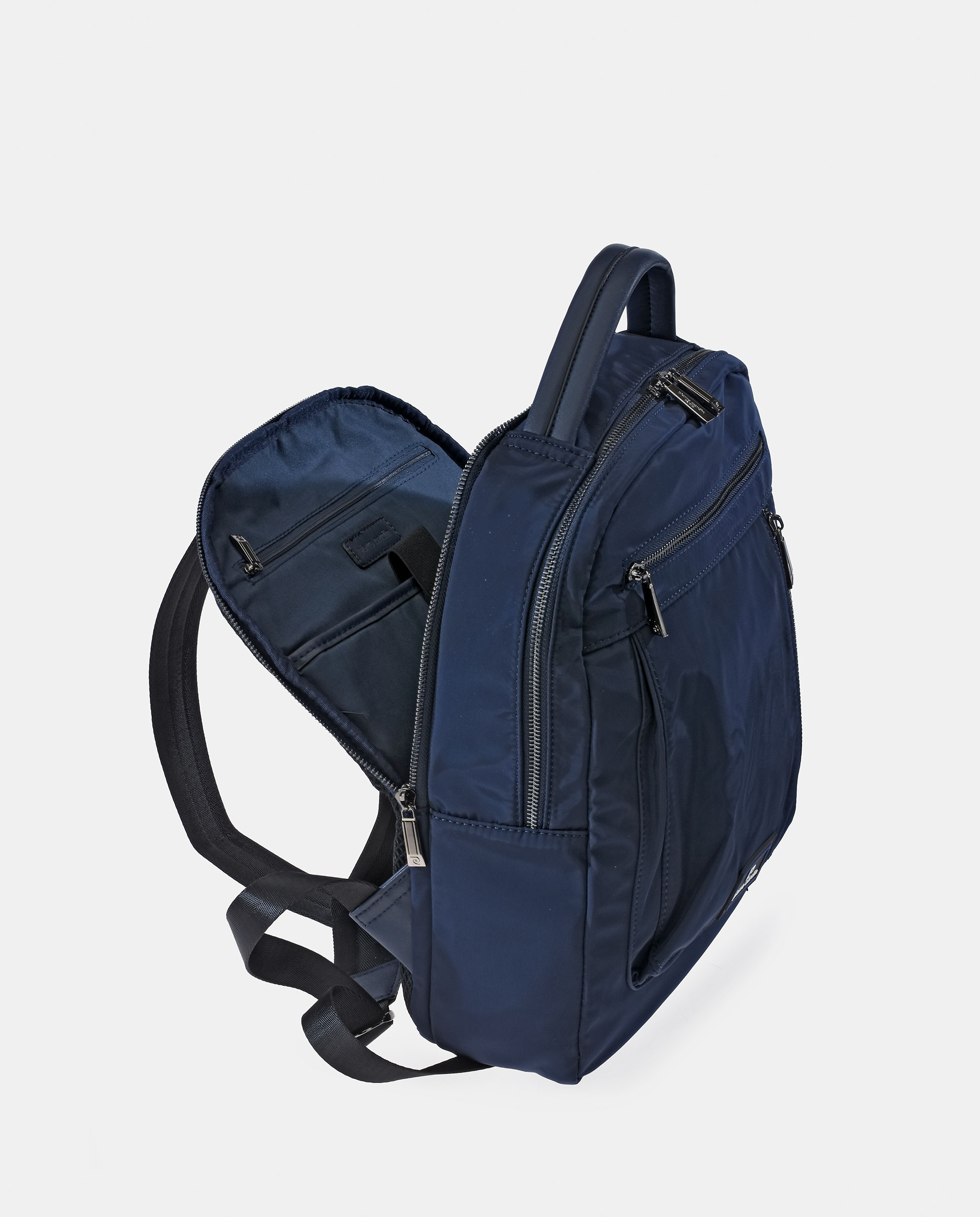 Mochila de Nylon com Fechos de Correr Azul-marinho-4