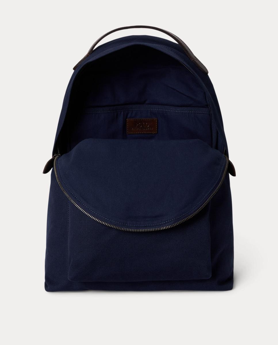 Mochila com Polo Bear e em Lona Fina Azul-marinho-5