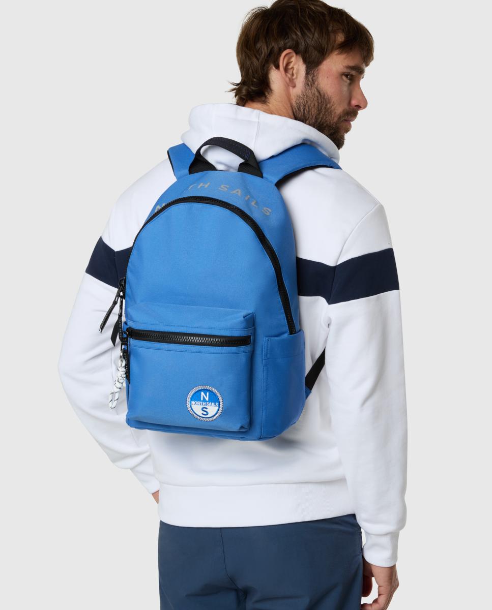 Mochila Unissexo com Fecho de Correr Azul-4