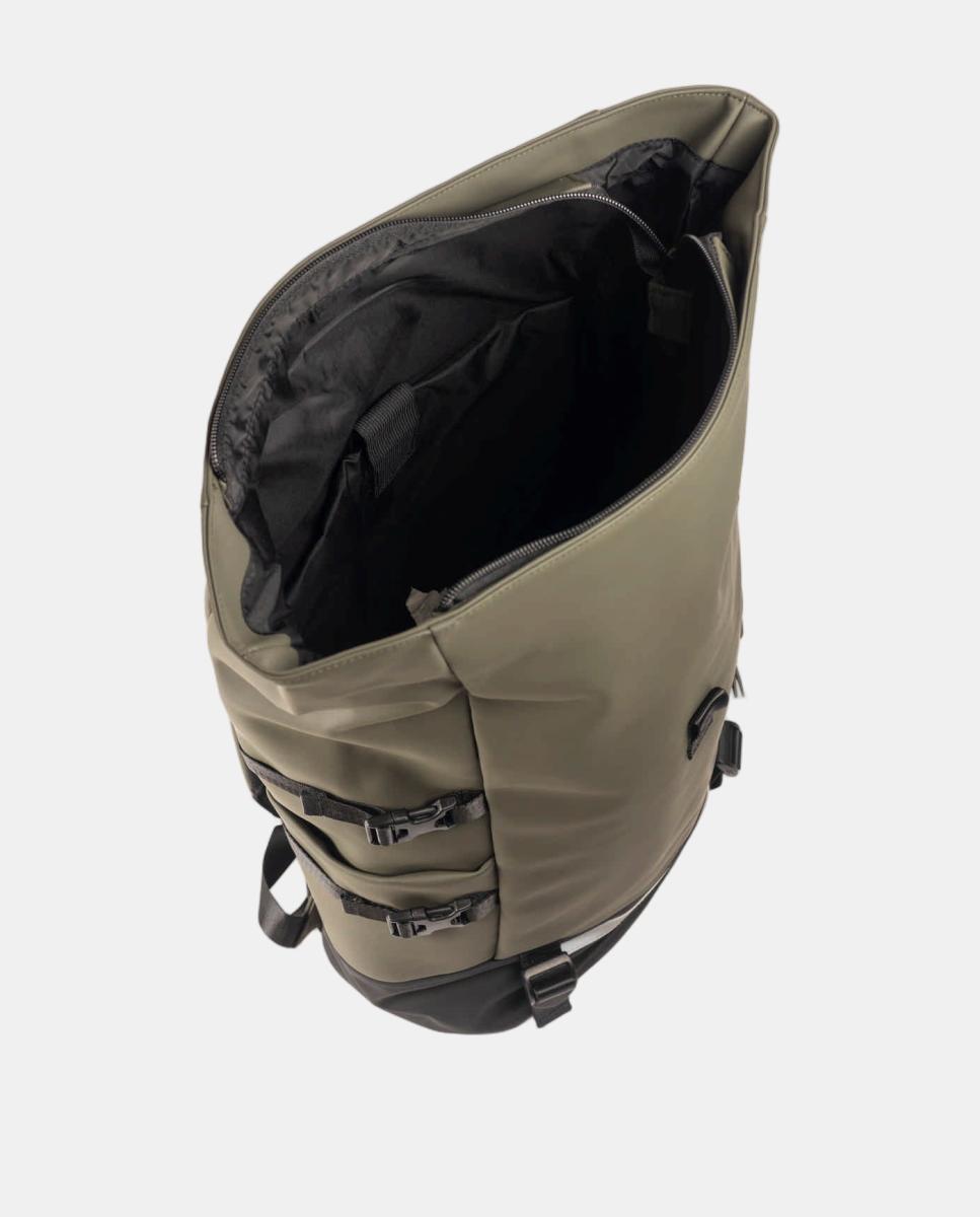 Imagen 4 de Mochila Hush Roll Backpack, moderna y negra, para hombre. - Munich - Kaki Kaki