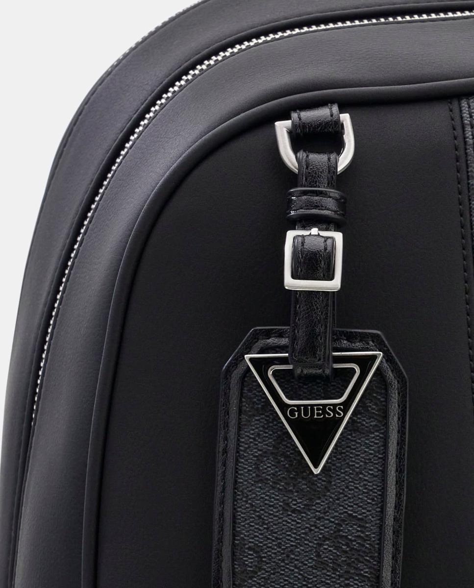 Mochila de hombre con compartimentos funcionales y cierre de cremallera - Guess - Negro Negro-3